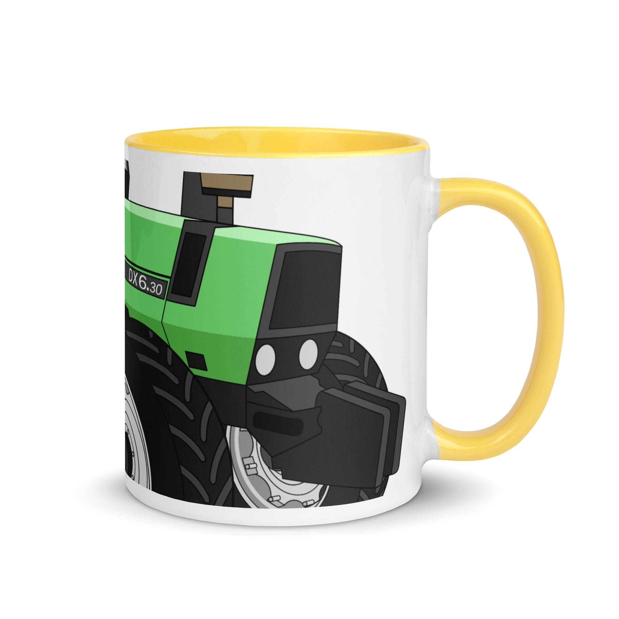 The Tractors Mugs Store Yellow Deutz Fahr DX 6.30 2.0 Mug with Color Inside Quality Farmers Merch