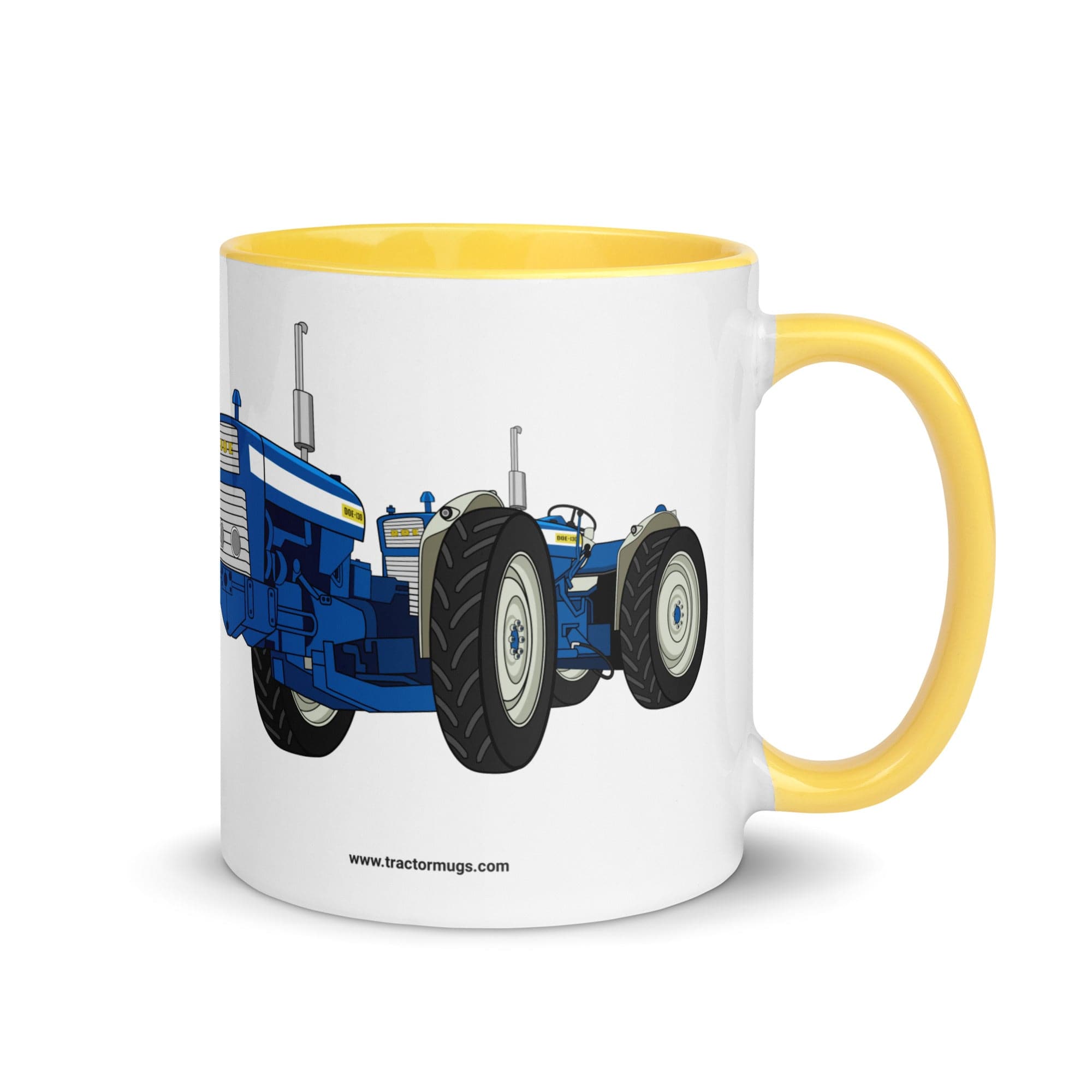 The Tractors Mugs Store Yellow DOE Dual Drive 130 Mug with Color Inside Quality Farmers Merch