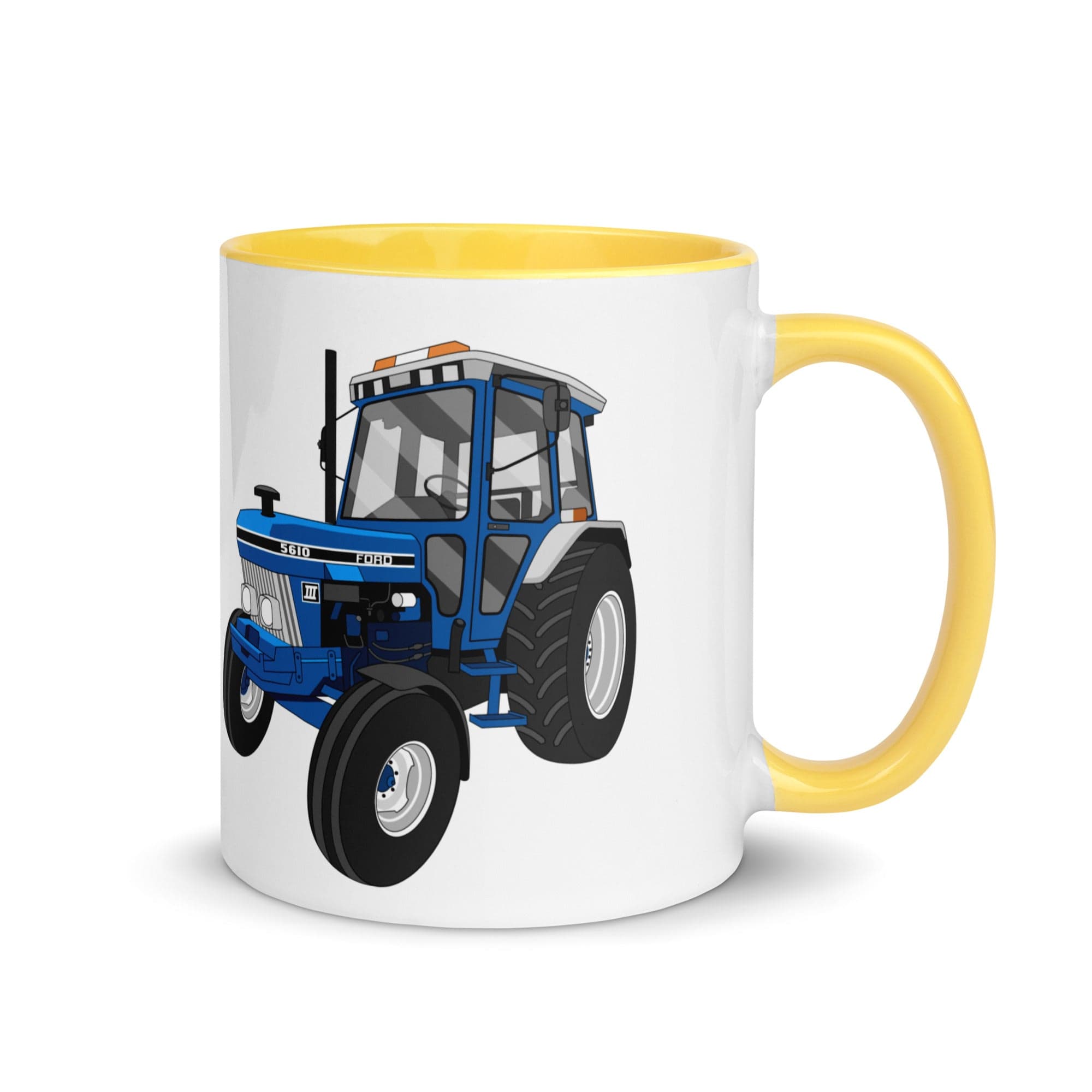 The Tractors Mugs Store Yellow Ford 5610 Mug with Color Inside Quality Farmers Merch