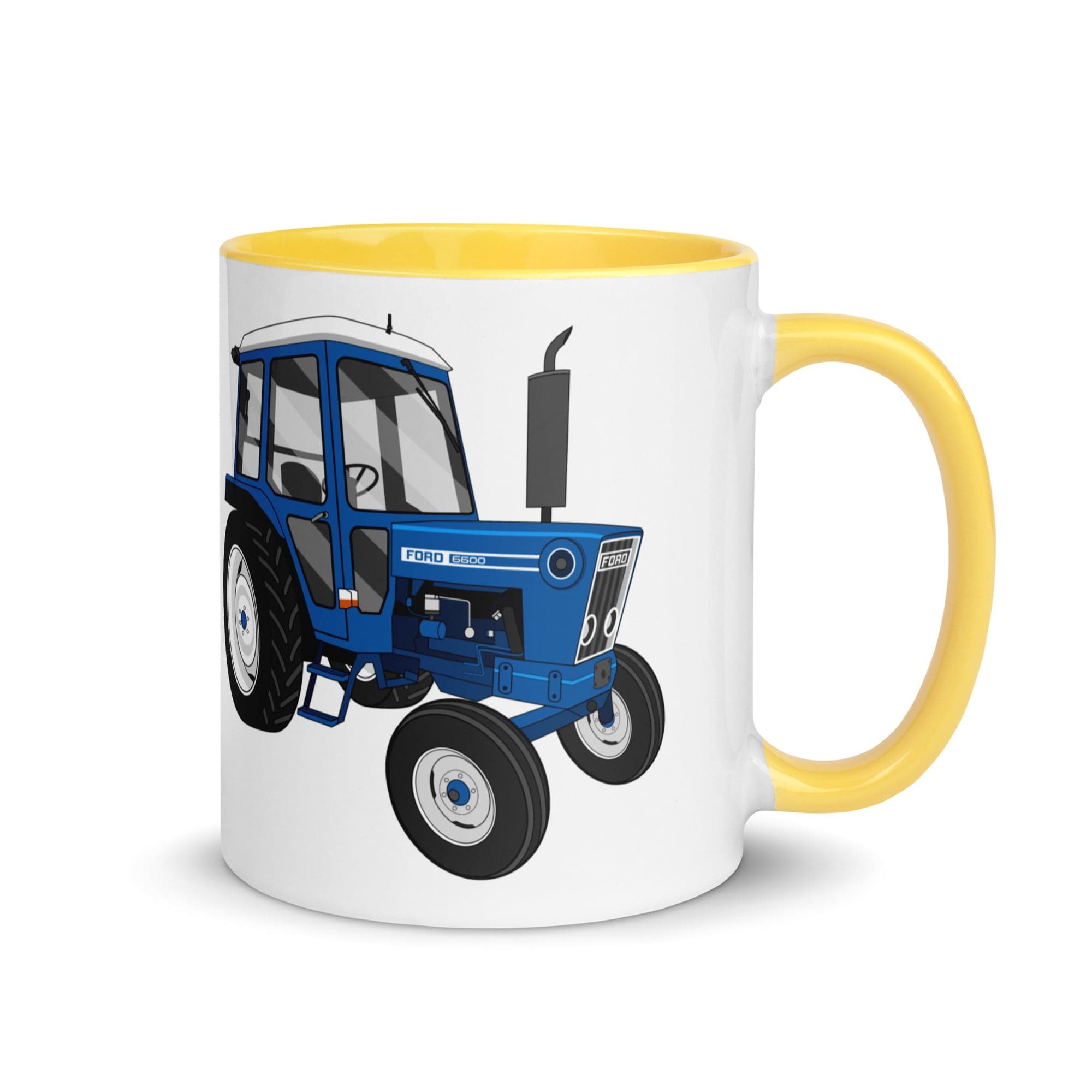 The Tractors Mugs Store Yellow Ford 6600 Mug with Color Inside Quality Farmers Merch