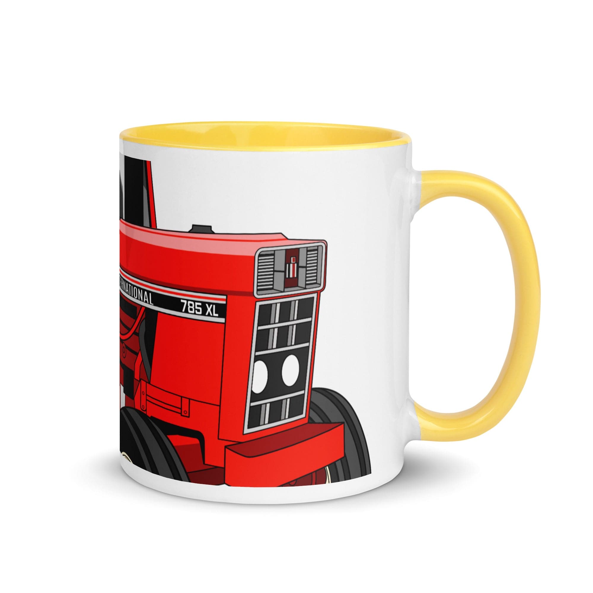 The Tractors Mugs Store Yellow International 785 XL 2.0 Mug with Color Inside Quality Farmers Merch