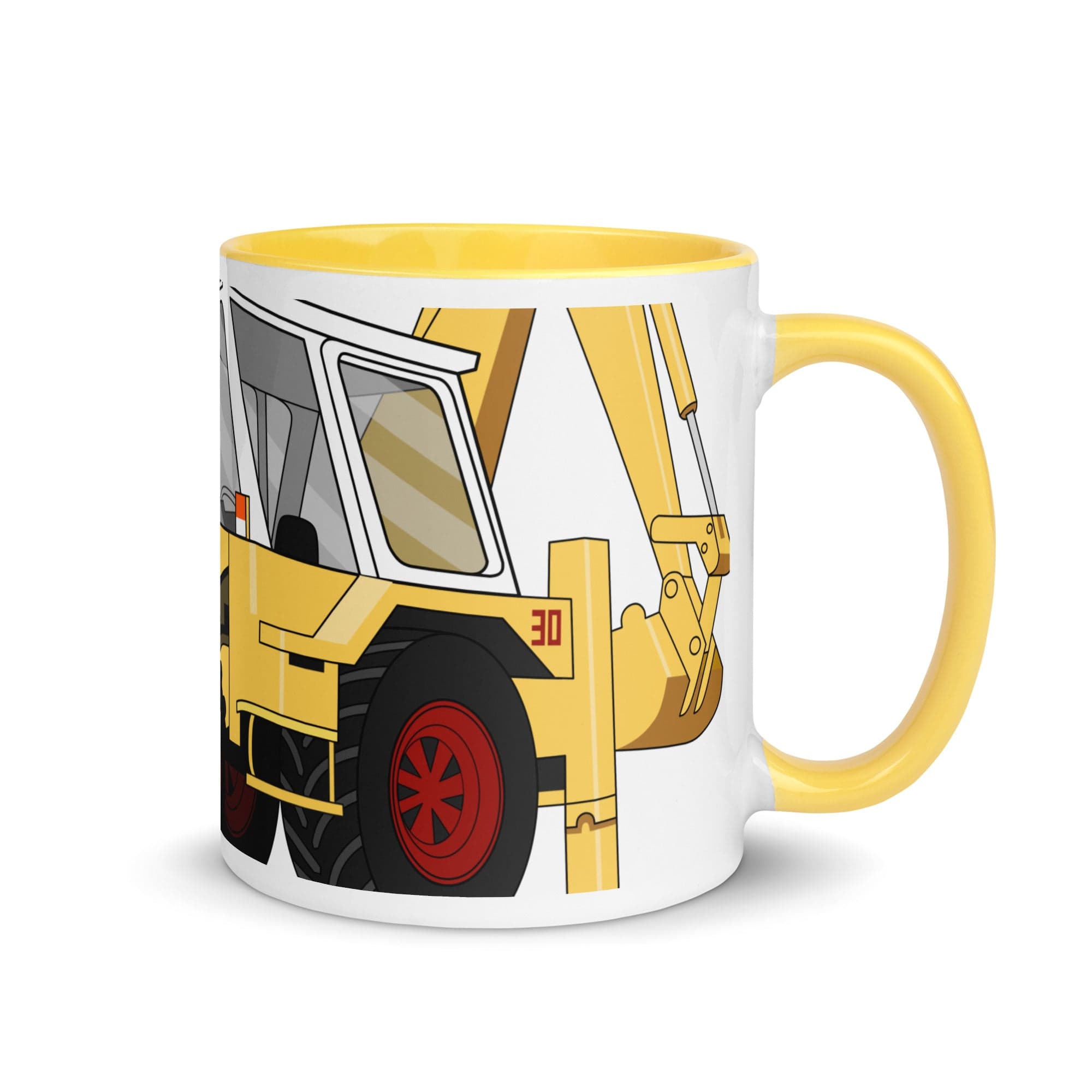 The Tractors Mugs Store Yellow JCB 3D 2.0 Mug with Color Inside Quality Farmers Merch