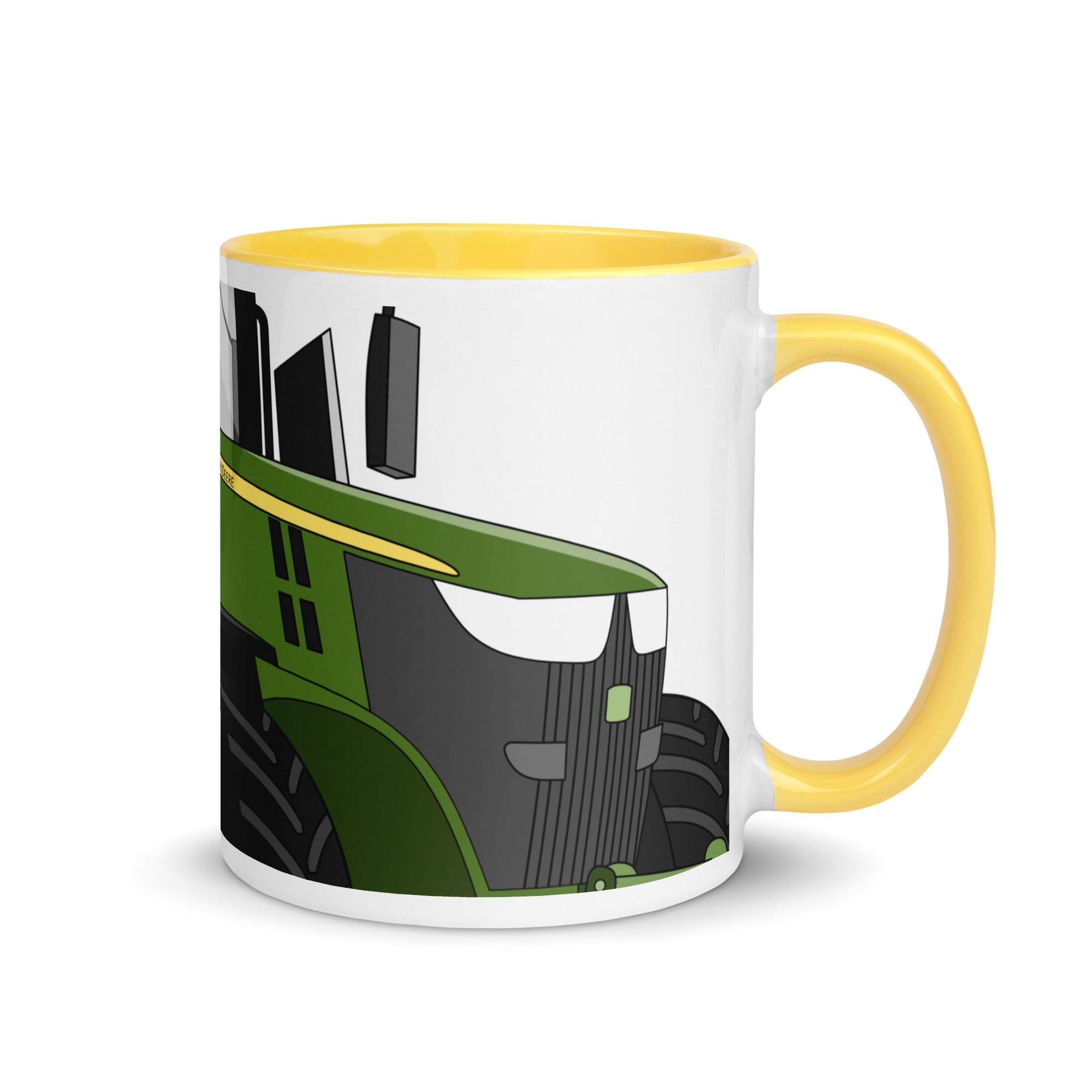 The Tractors Mugs Store Yellow John Deere 7310 R 2.0 Mug with Color Inside Quality Farmers Merch