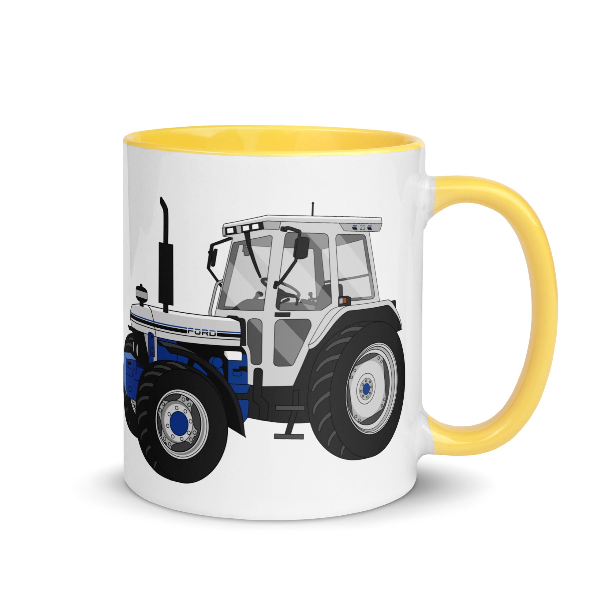 The Tractors Mugs Store Yellow Ford 7810 Jubilee Edition SilverTractor Mug with Color Inside Quality Farmers Merch