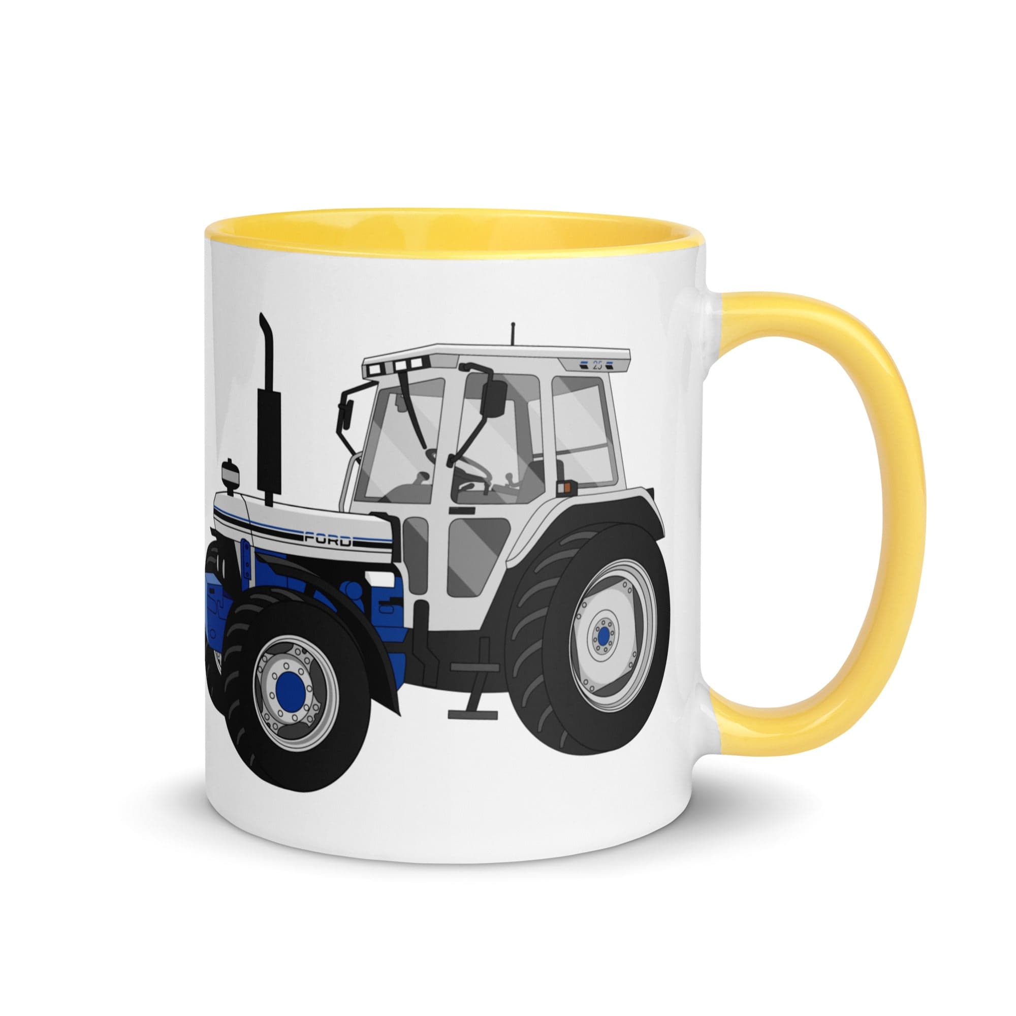 The Tractors Mugs Store Yellow Ford 7810 Jubilee Edition SilverTractor Mug with Color Inside Quality Farmers Merch