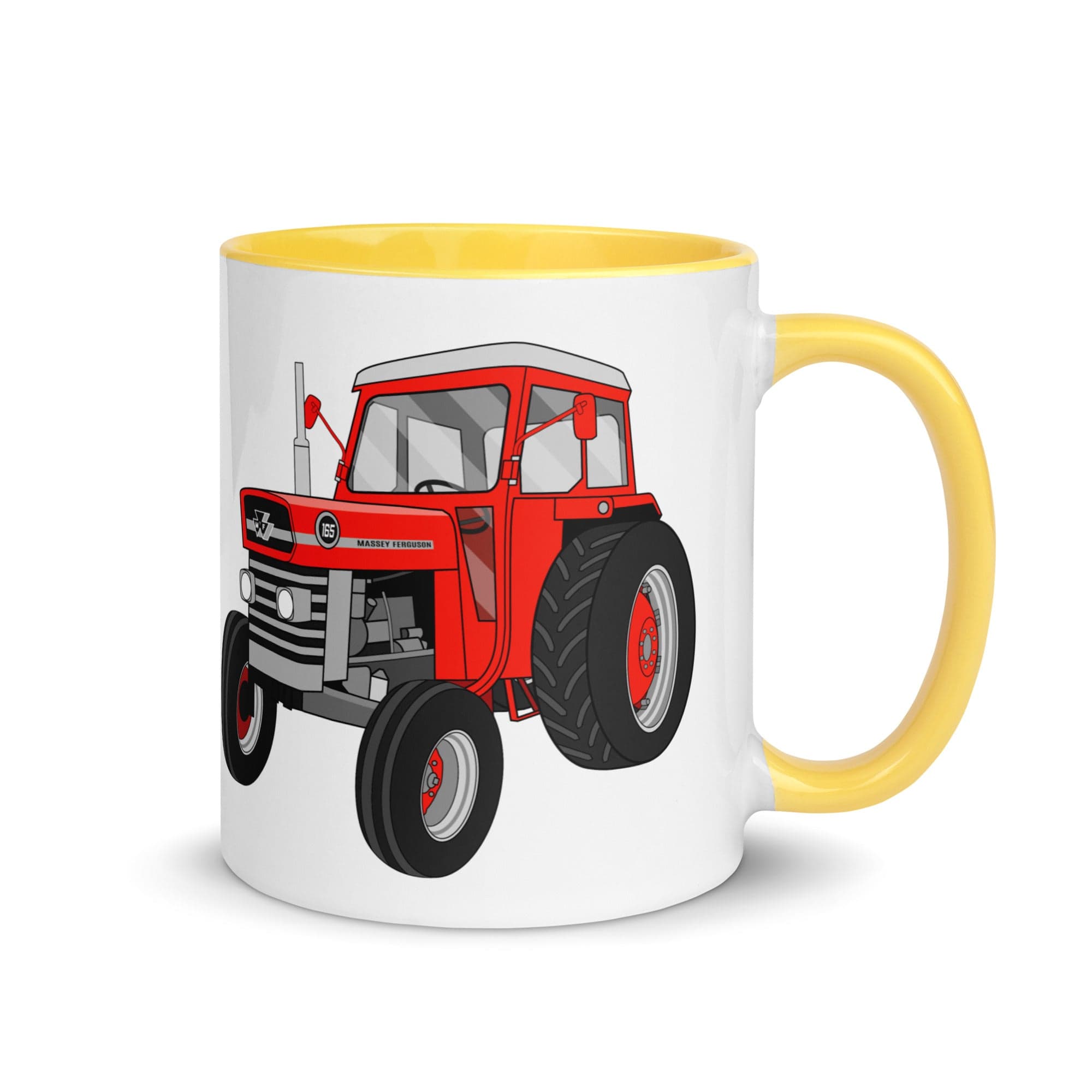 The Tractors Mugs Store Yellow Massey Ferguson 165 Mug with Color Inside Quality Farmers Merch