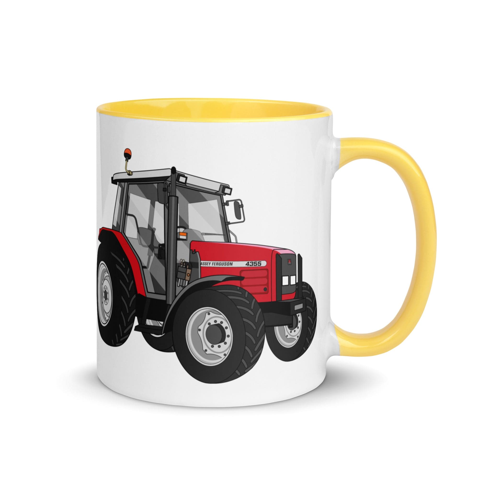 The Tractors Mugs Store Yellow Massey Ferguson 4355 Mug with Color Inside Quality Farmers Merch