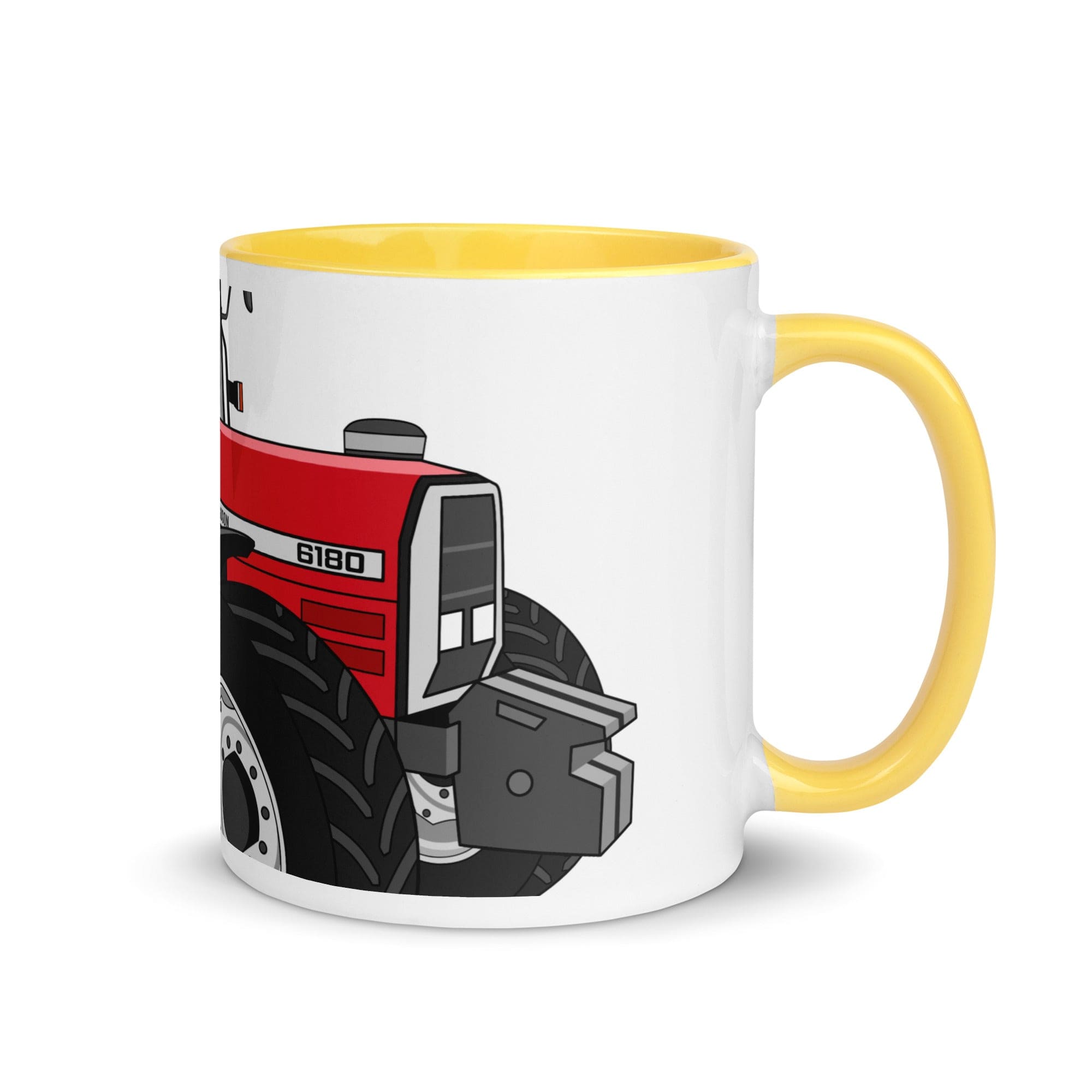 The Tractors Mugs Store Yellow Massey Ferguson 6180 2.0 Mug with Color Inside Quality Farmers Merch