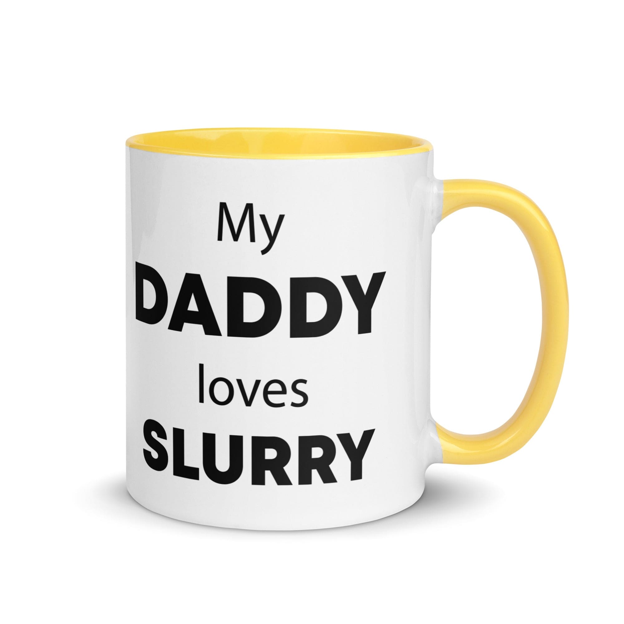 The Tractors Mugs Store Yellow My Daddy Loves Slurry Mug with Color Inside Quality Farmers Merch