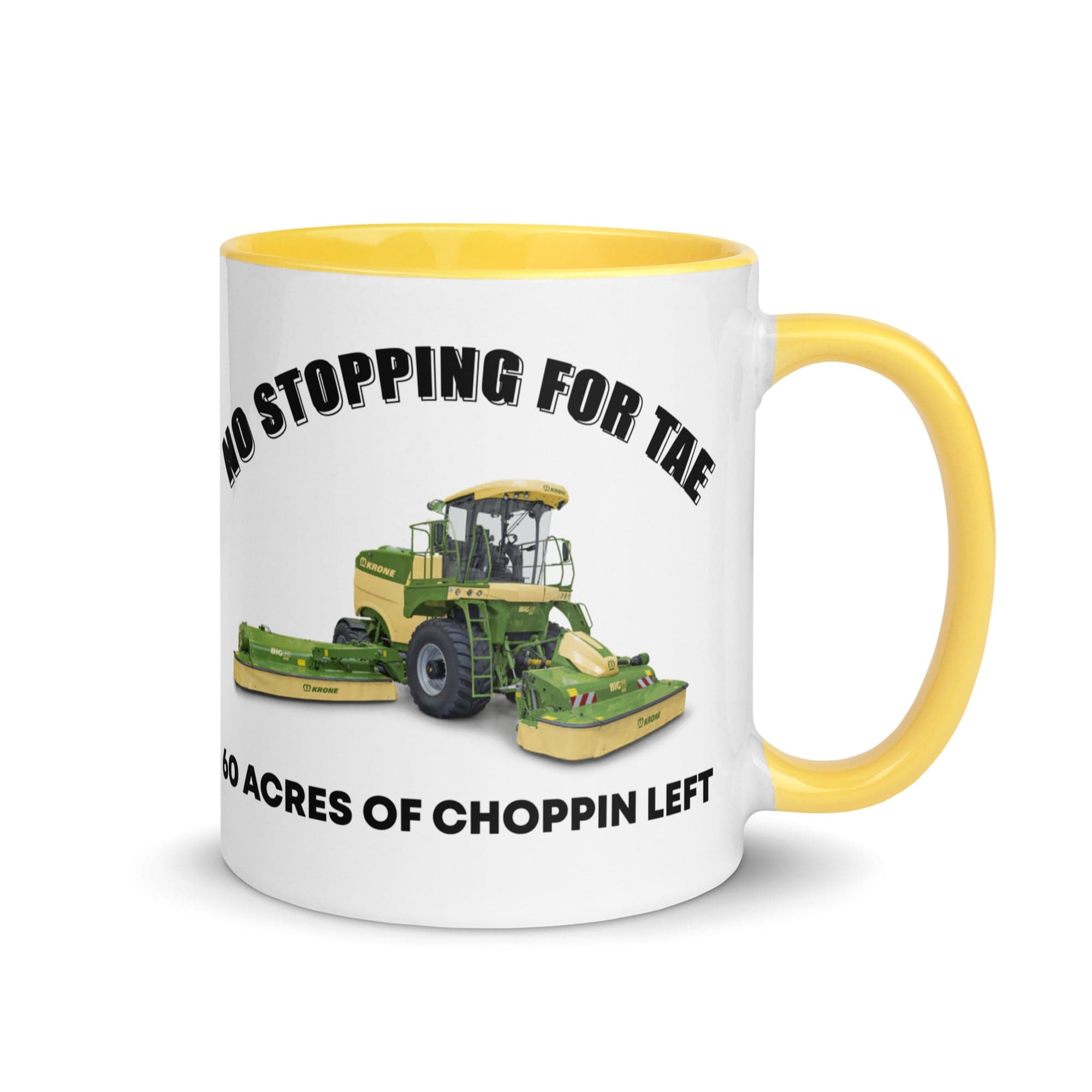 The Tractors Mugs Store Yellow No Stopping for Tae Mug with Color Inside Quality Farmers Merch