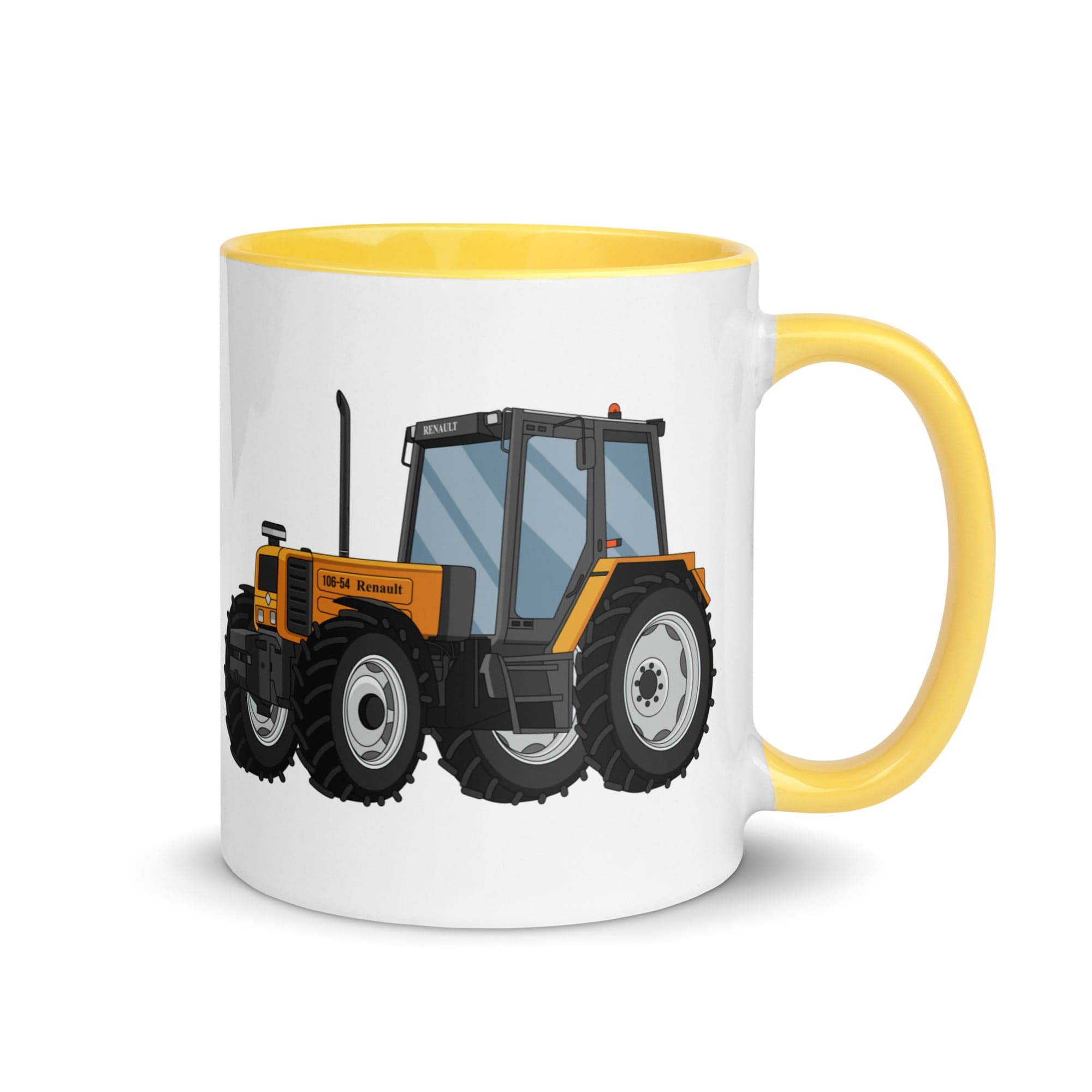 The Tractors Mugs Store Yellow Renault 106 54 Mug with Color Inside Quality Farmers Merch