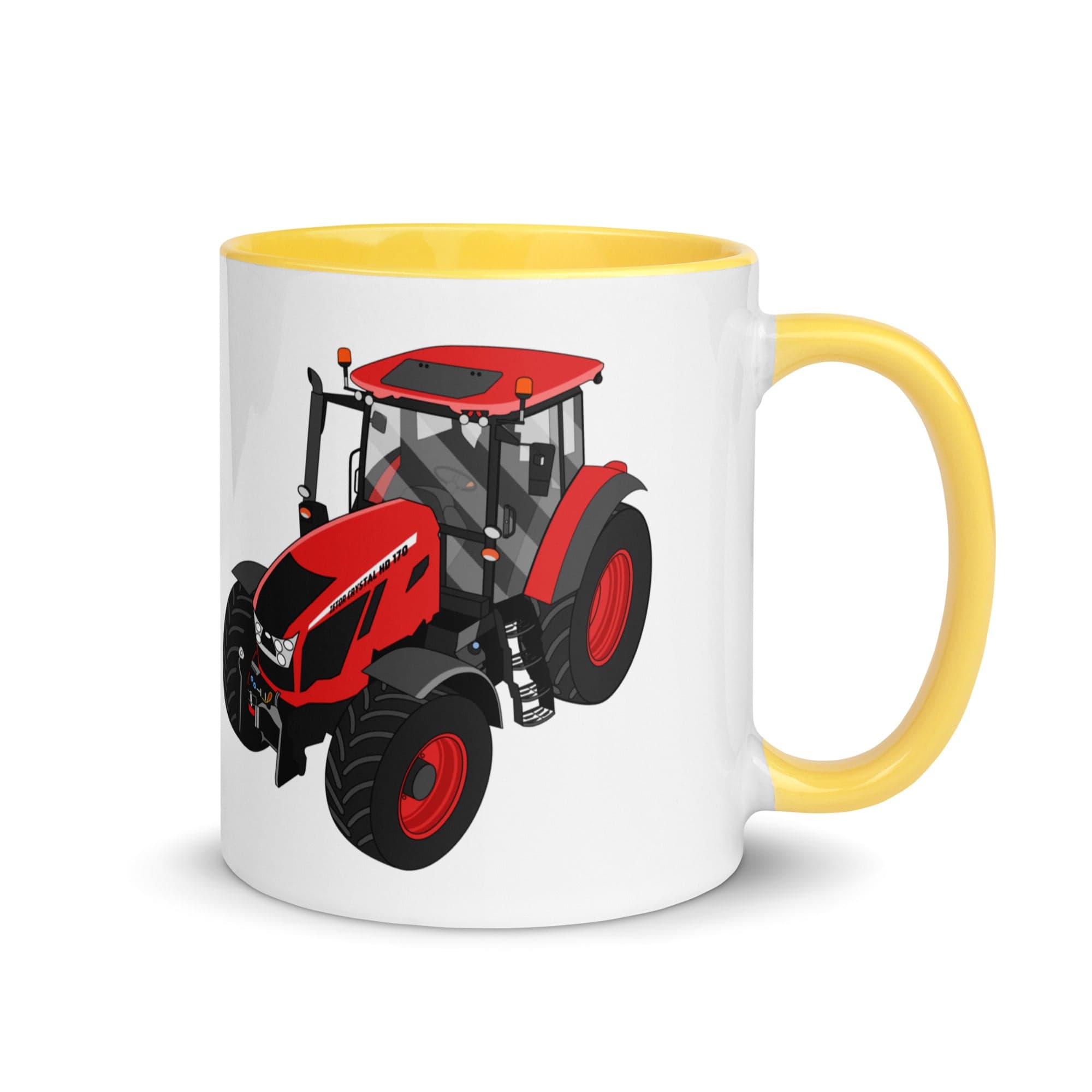 The Tractors Mugs Store Yellow Zetor Crystal HD 170 Mug with Color Inside Quality Farmers Merch