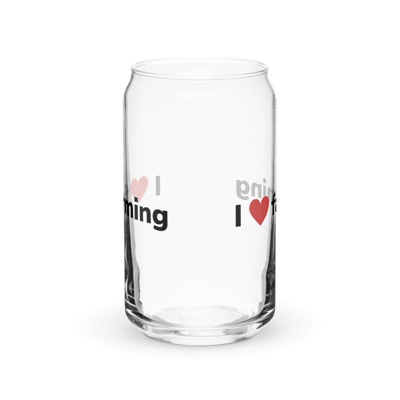 I Love Farming Can-shaped glass