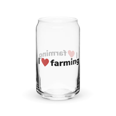 I Love Farming Can-shaped glass