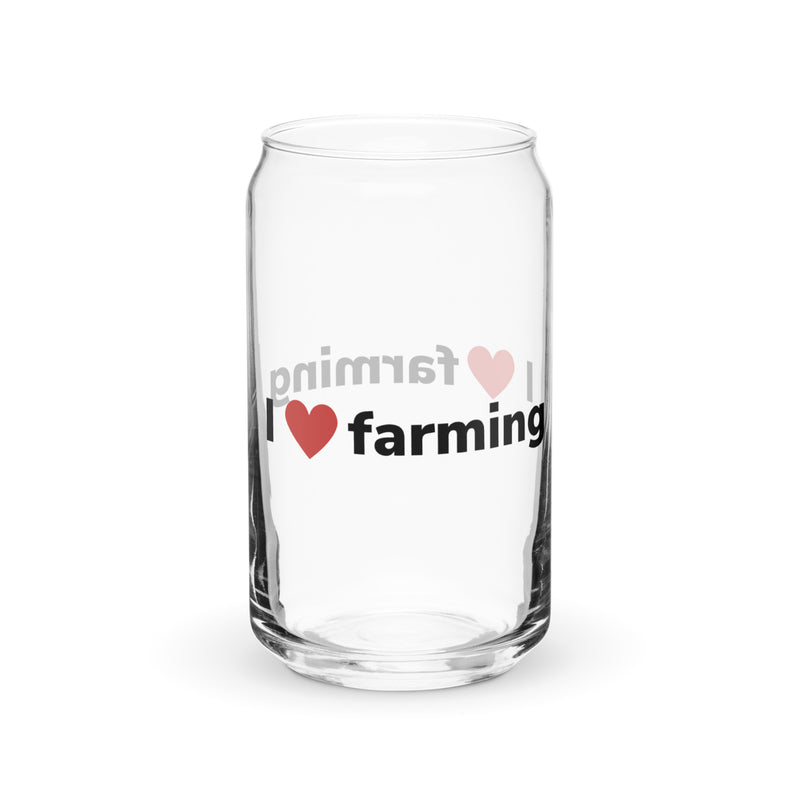 I Love Farming Can-shaped glass