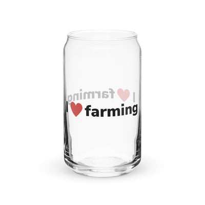 I Love Farming Can-shaped glass