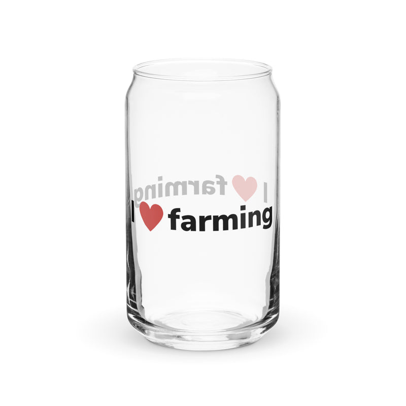 I Love Farming Can-shaped glass