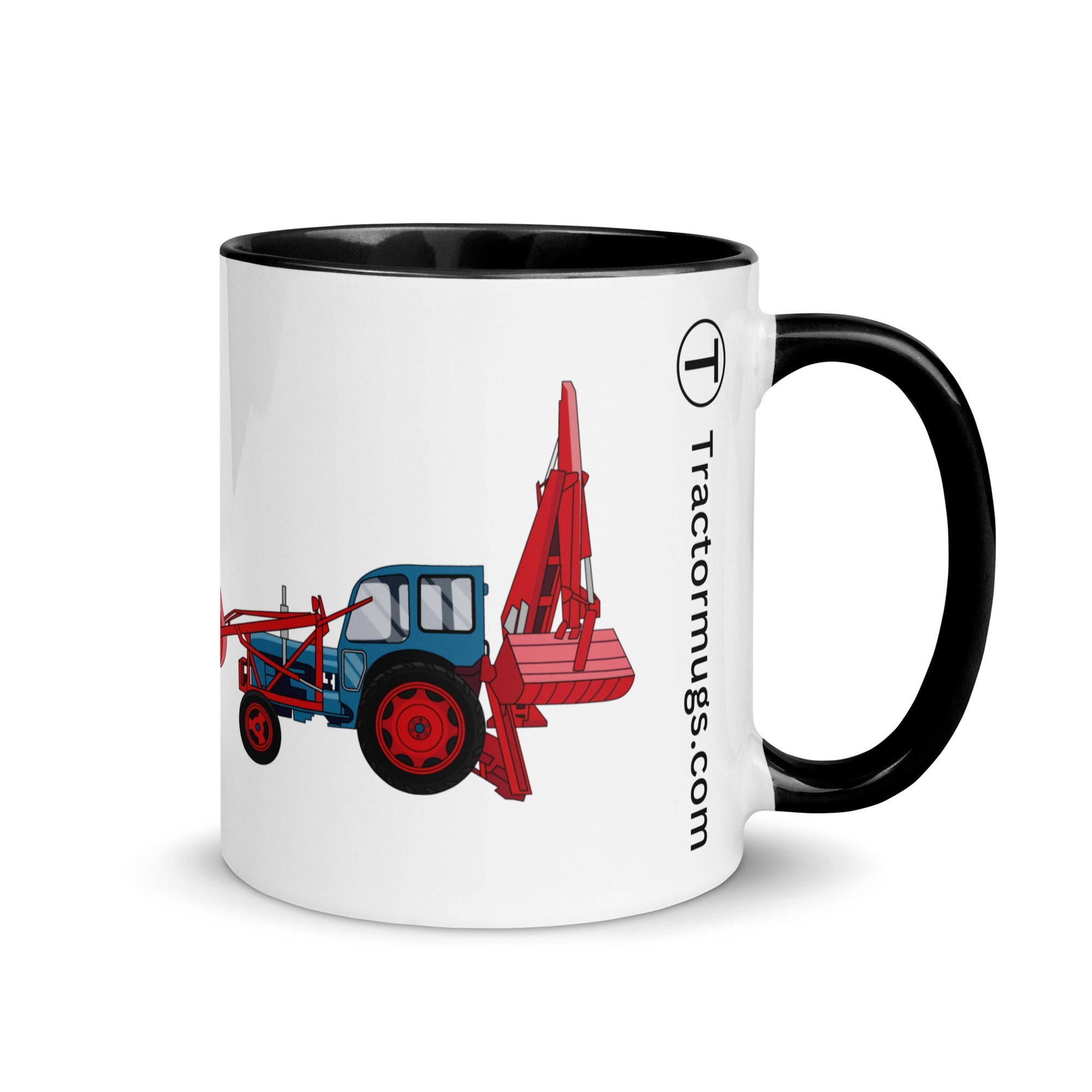 farmodelsuk Black JCB Major Loader Mug with Color Inside Quality Farmers Merch