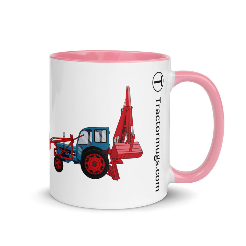 farmodelsuk Pink JCB Major Loader Mug with Color Inside Quality Farmers Merch