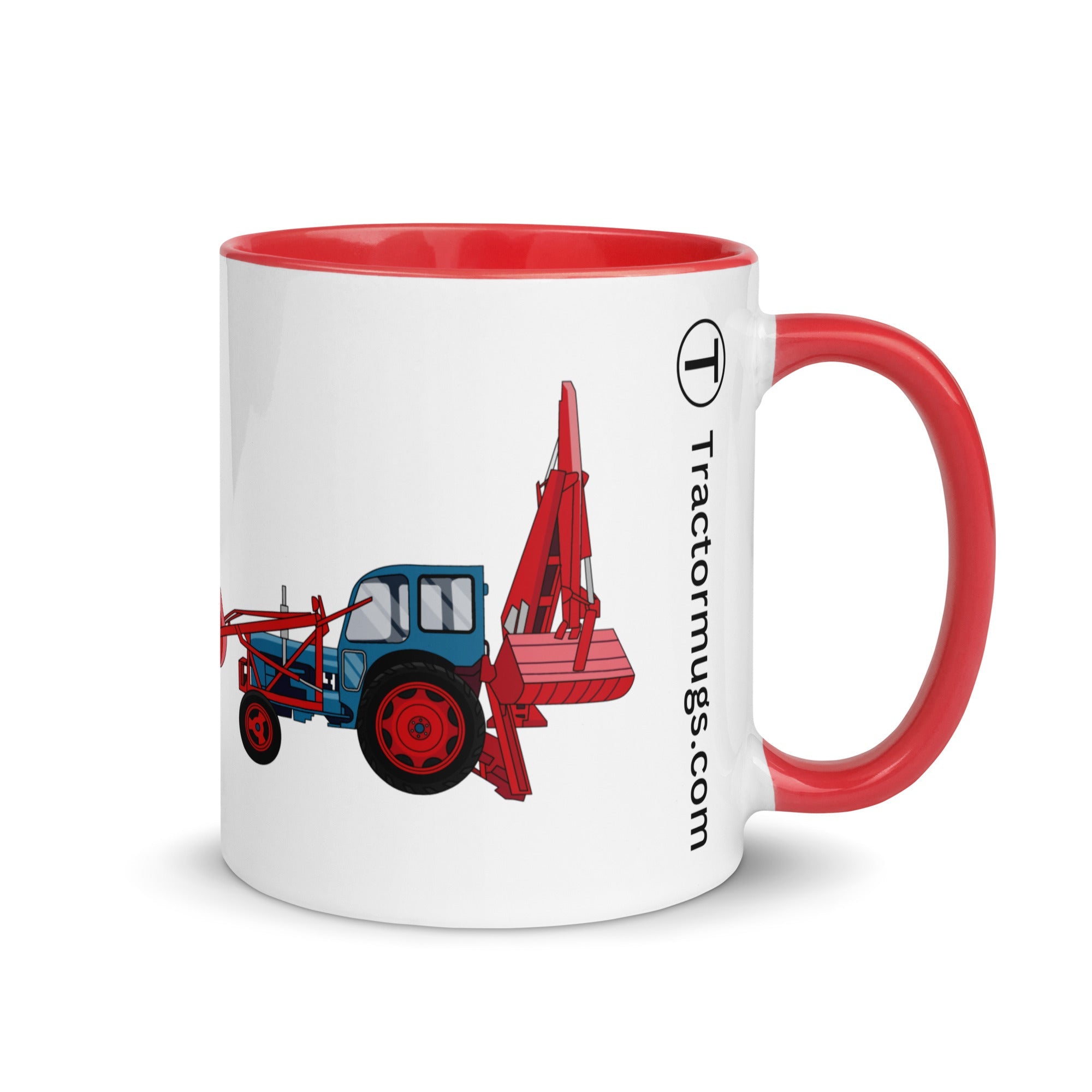 farmodelsuk Red JCB Major Loader Mug with Color Inside Quality Farmers Merch