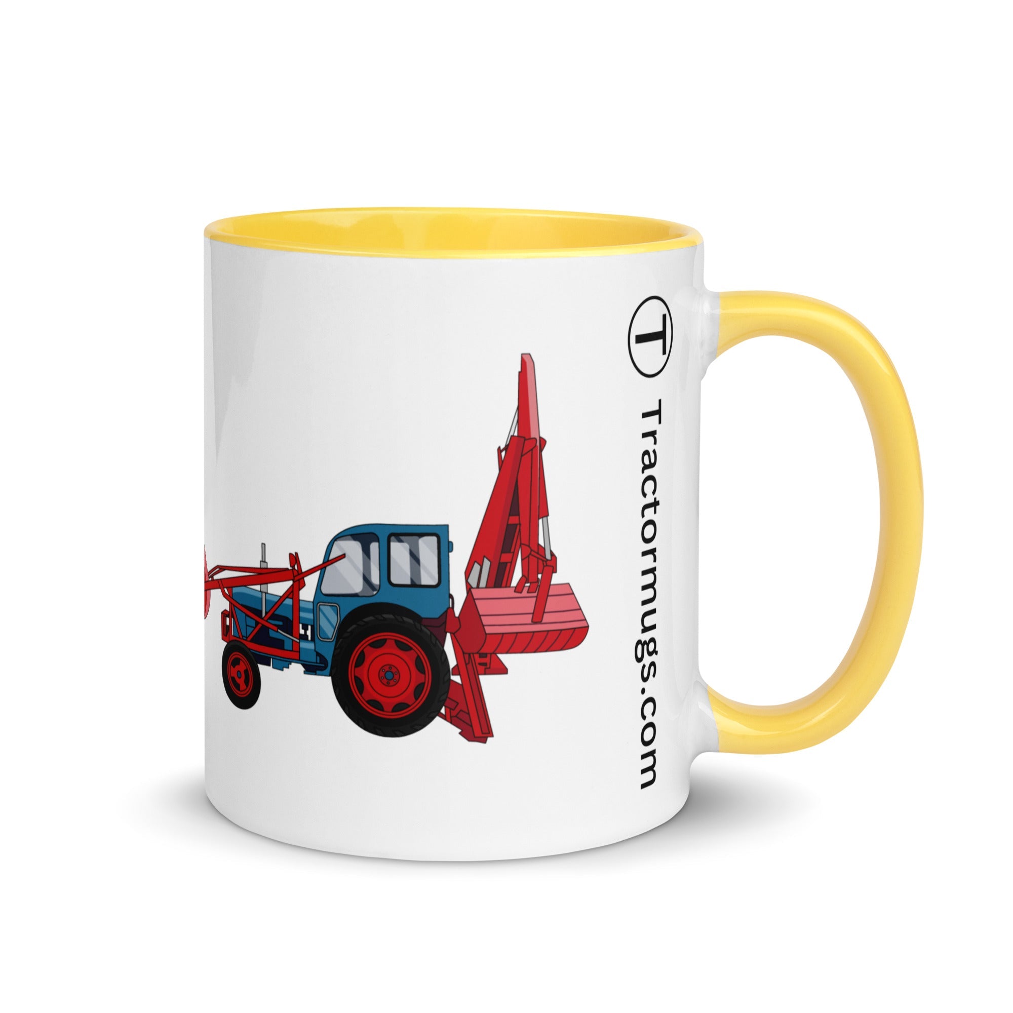 farmodelsuk Yellow JCB Major Loader Mug with Color Inside Quality Farmers Merch