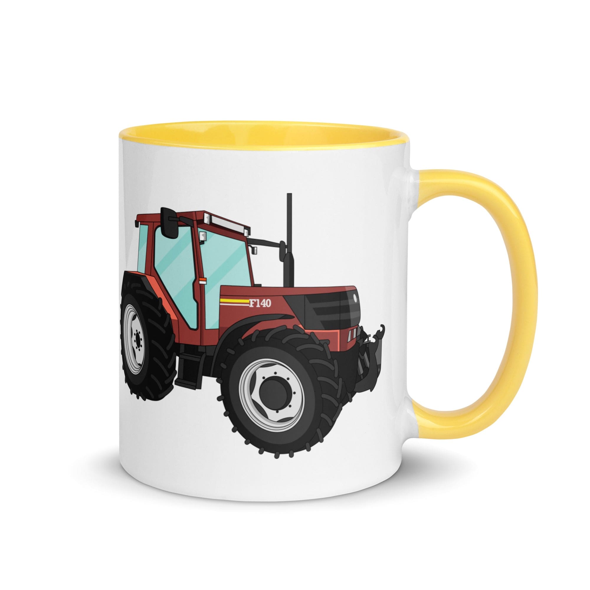 Fiat Mug with Color Inside Yellow FIAT F140 Turbo | Mug with Color Inside Quality Farmers Merch