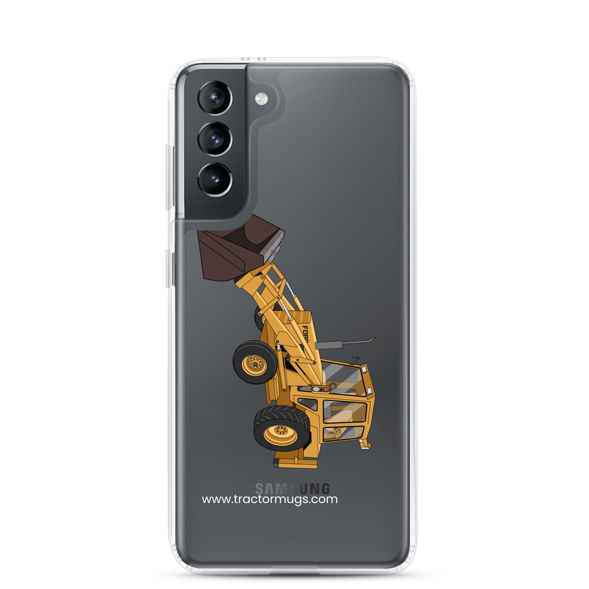 Ford Clear Case for Samsung® Samsung Galaxy S21 Ford 550 Backhoe | Clear Case for Samsung® Quality Farmers Merch