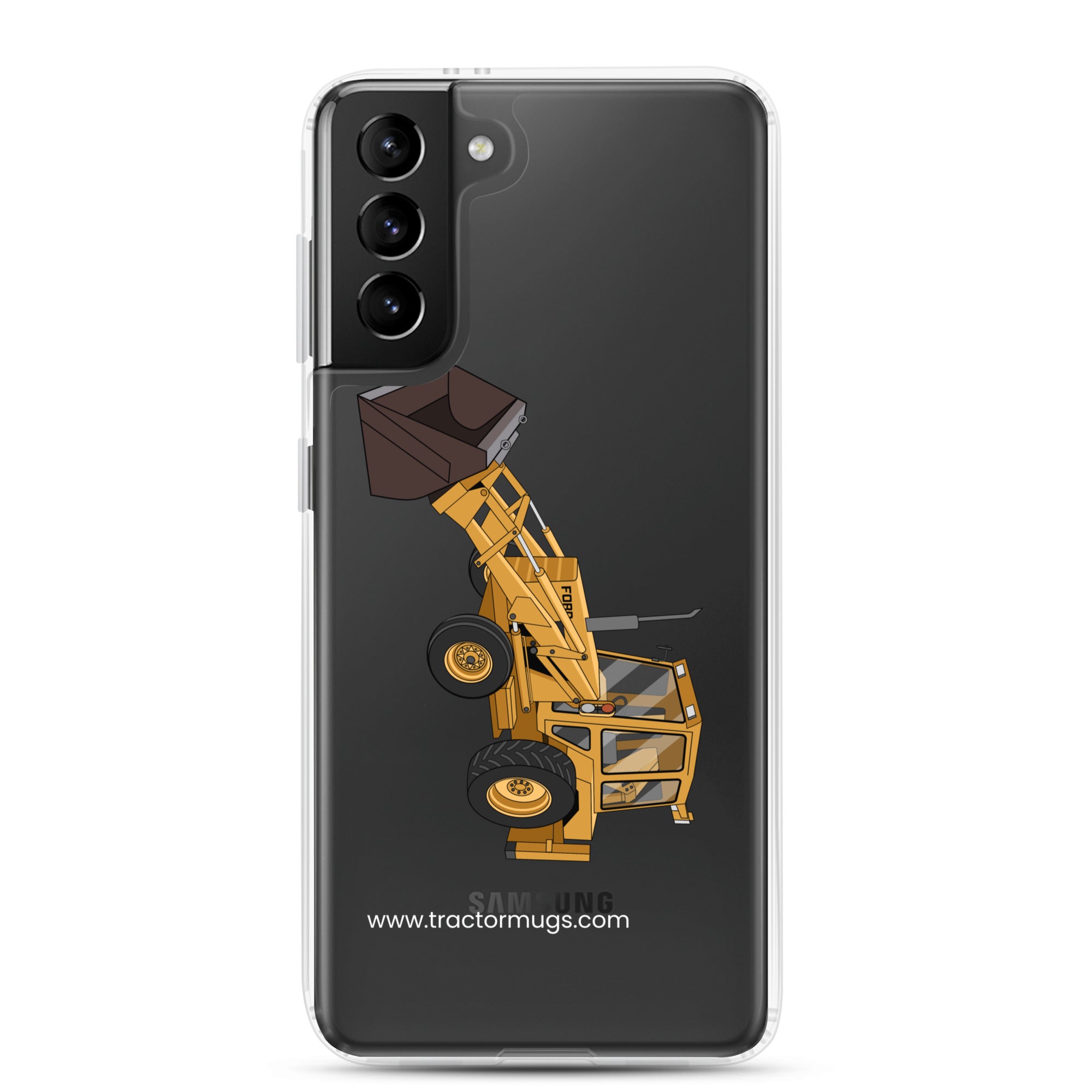 Ford Clear Case for Samsung® Samsung Galaxy S21 Plus Ford 550 Backhoe | Clear Case for Samsung® Quality Farmers Merch