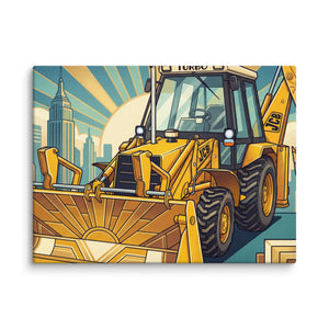 JCB 18″×24″ JCB 3CX TURBO | Art Deco Canvas Quality Farmers Merch