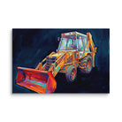 JCB 20″×30″ JCB 3CX White Cabin | Splash Art Canvas Quality Farmers Merch