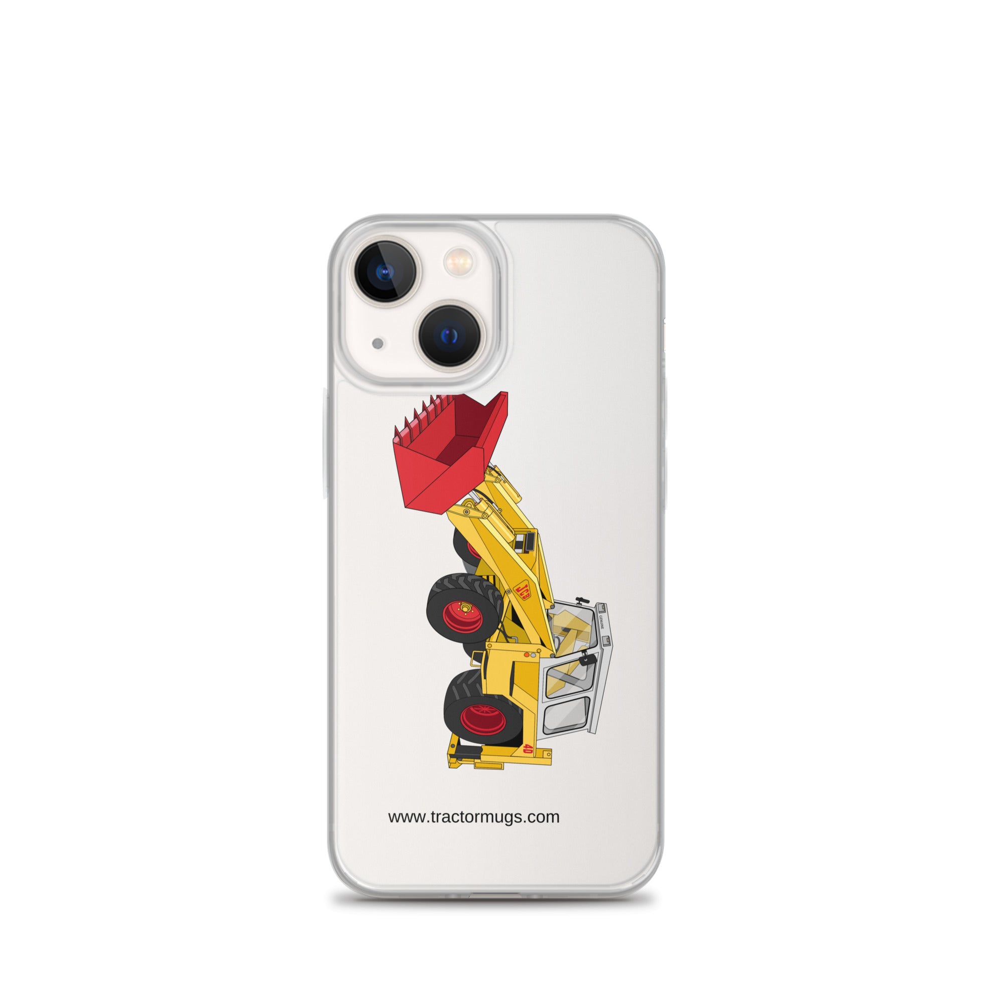 JCB Clear Case for iPhone® iPhone 13 mini JCB 4D Backhoe | Clear Case for iPhone® Quality Farmers Merch