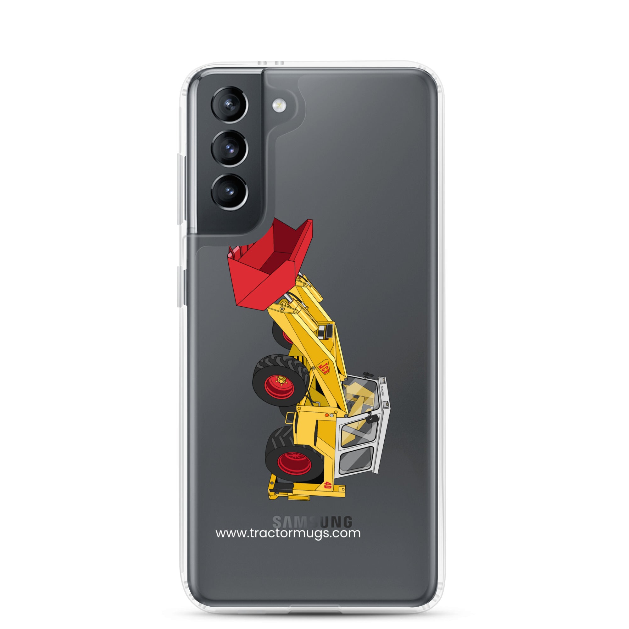 JCB Clear Case for Samsung® Samsung Galaxy S21 JCB 4D Backhoe | Clear Case for Samsung® Quality Farmers Merch