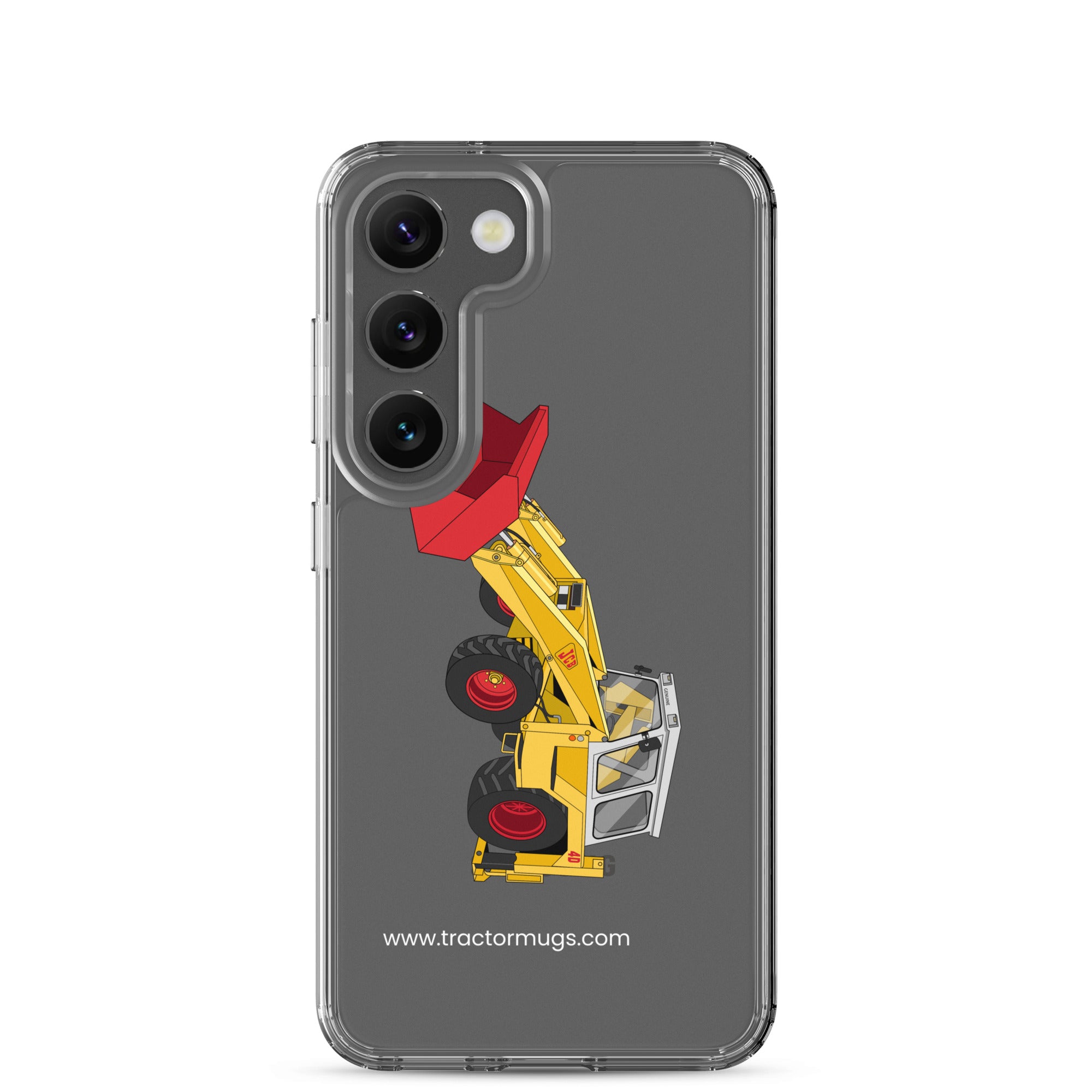 JCB Clear Case for Samsung® Samsung Galaxy S23 JCB 4D Backhoe | Clear Case for Samsung® Quality Farmers Merch
