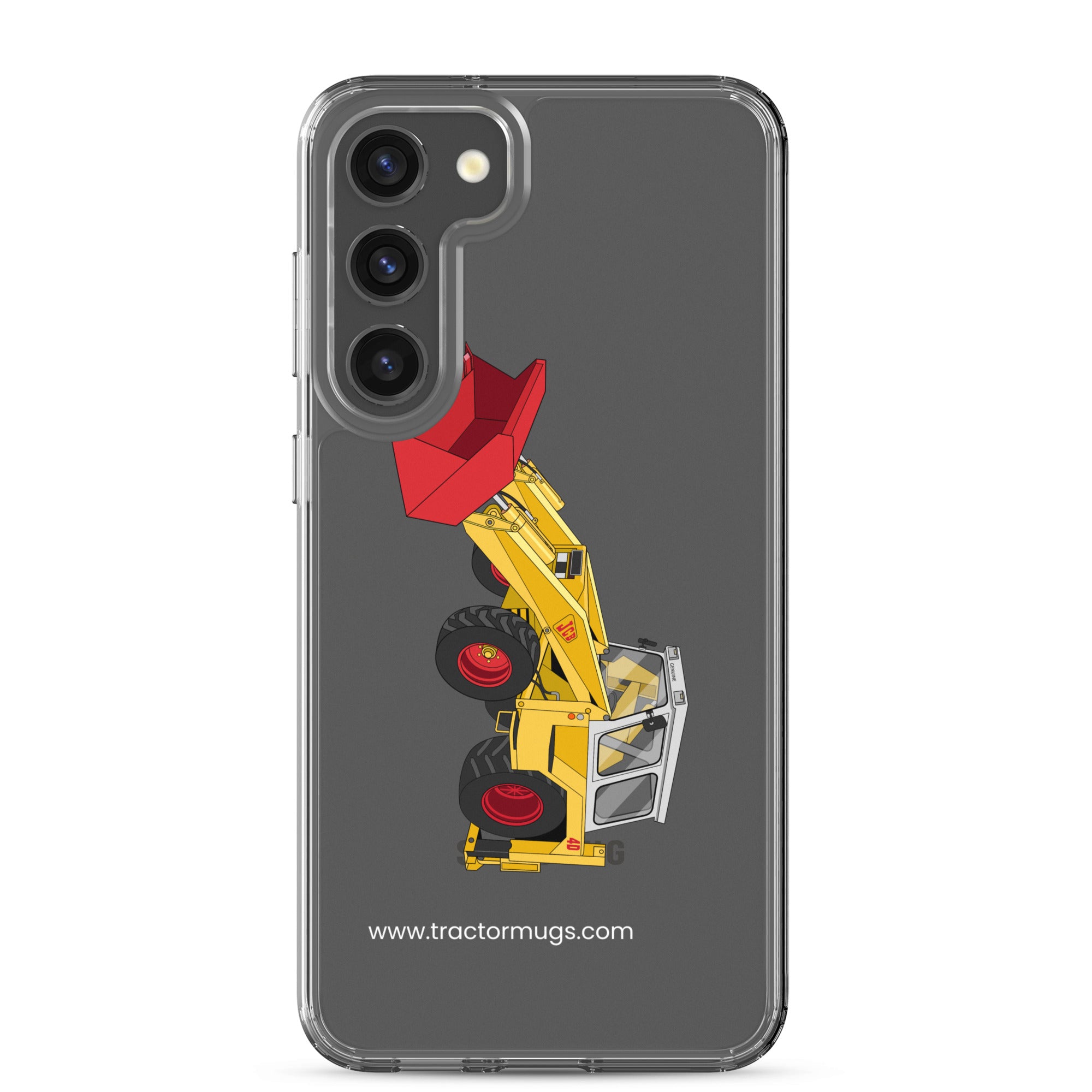 JCB Clear Case for Samsung® Samsung Galaxy S23 Plus JCB 4D Backhoe | Clear Case for Samsung® Quality Farmers Merch
