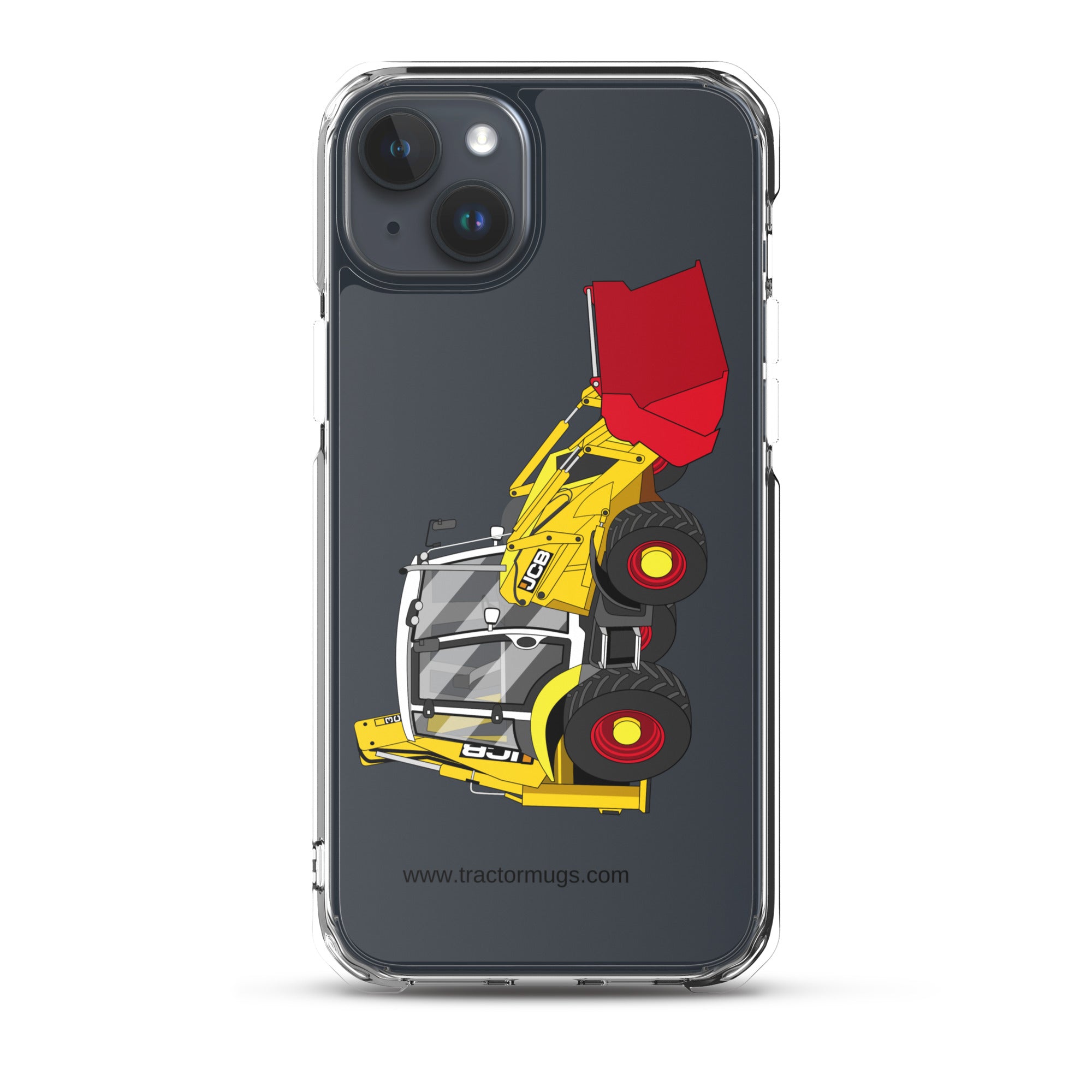 JCB iPhone 15 Plus JCB 3CX 70th Anniversary Edition | Clear Case for iPhone® Quality Farmers Merch