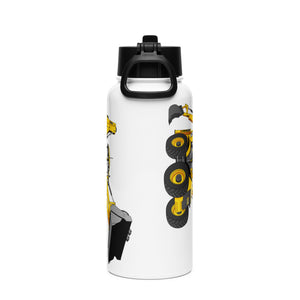 JCB JCB 5CX Backhoe | Stainless steel water bottle with a straw lid Quality Farmers Merch