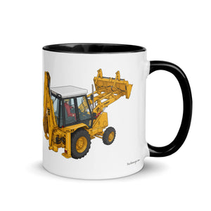 JCB Mug with Color Inside Black JCB 3cx Turbo | Mug with Color Inside (1990) Quality Farmers Merch
