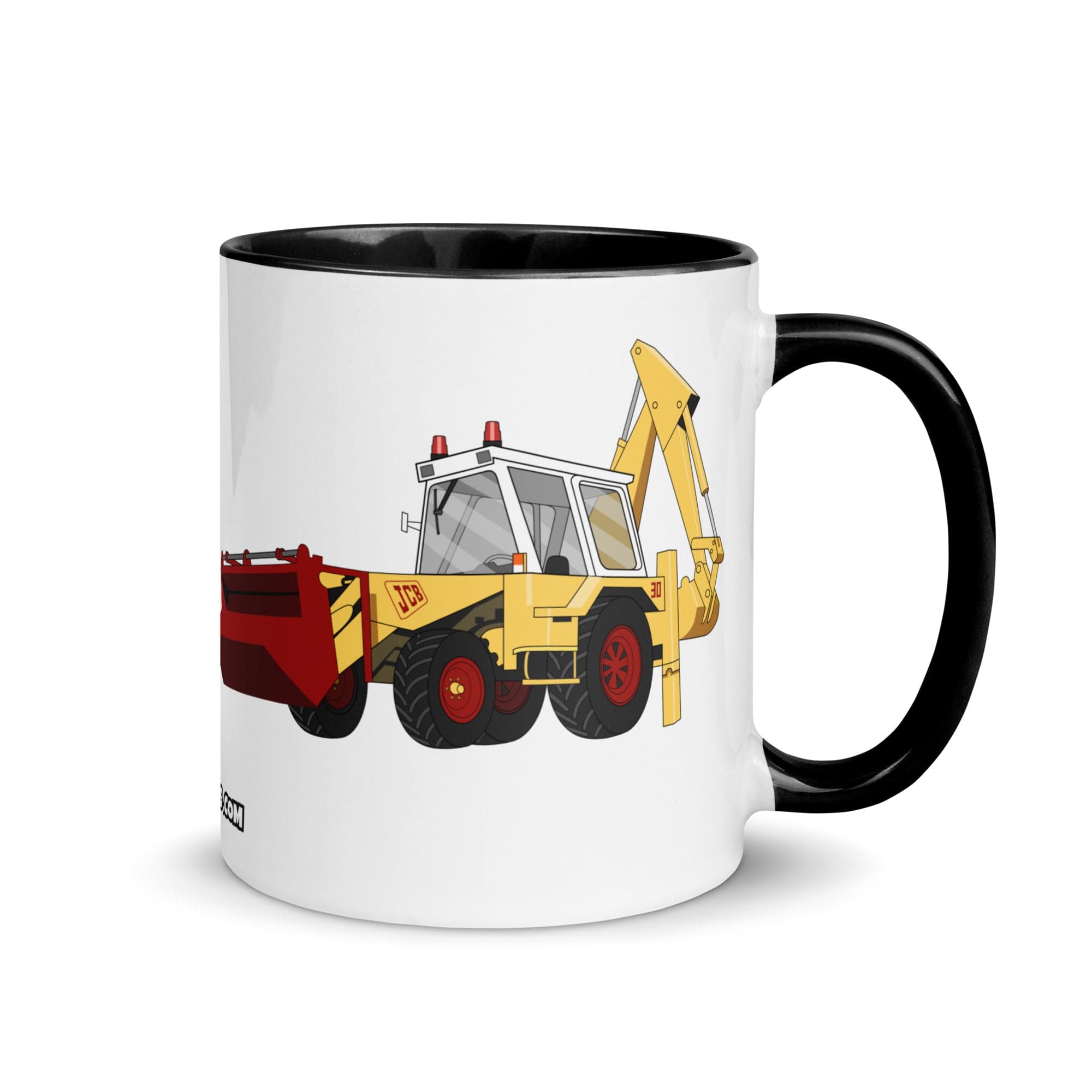 JCB Mug with Color Inside Black JCB 3D (1975) | Mug with Color Inside Quality Farmers Merch