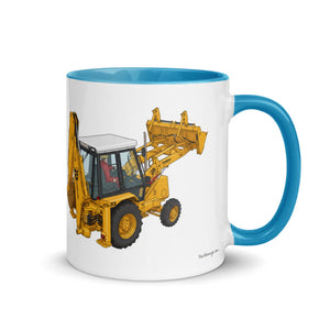 JCB Mug with Color Inside Blue JCB 3cx Turbo | Mug with Color Inside (1990) Quality Farmers Merch