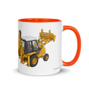 JCB Mug with Color Inside Orange JCB 3cx Turbo | Mug with Color Inside (1990) Quality Farmers Merch