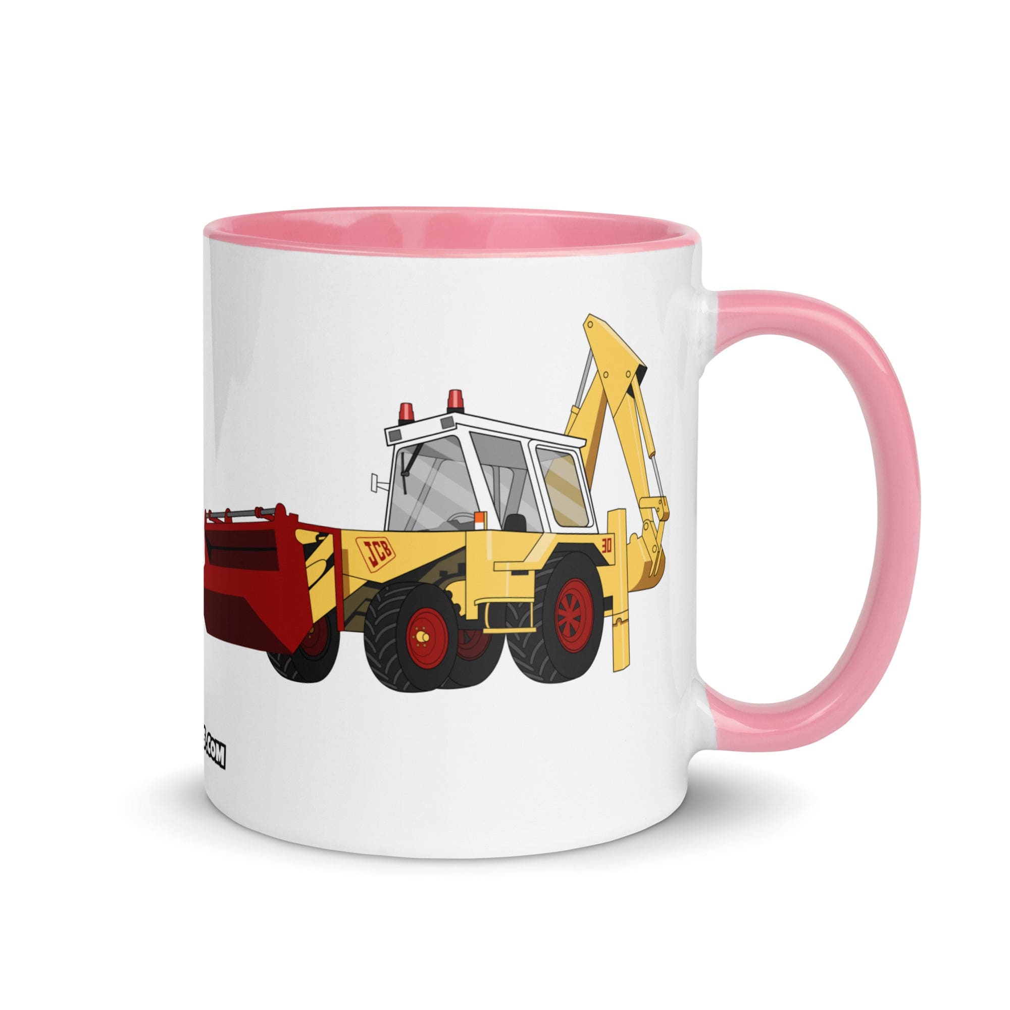 JCB Mug with Color Inside Pink JCB 3D (1975) | Mug with Color Inside Quality Farmers Merch