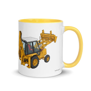 JCB Mug with Color Inside Yellow JCB 3cx Turbo | Mug with Color Inside (1990) Quality Farmers Merch