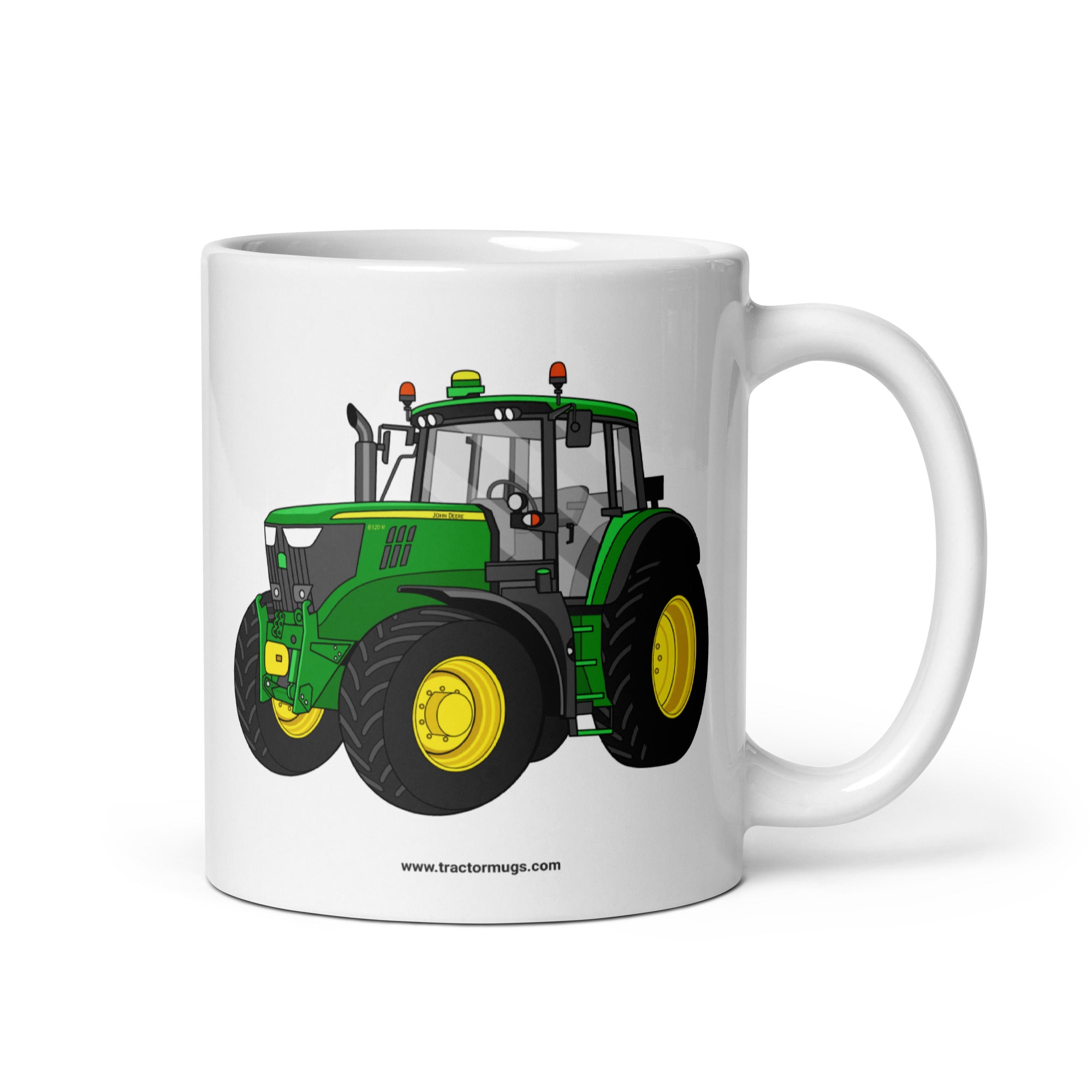 John Deere 11 oz John Deere 6120 M | White glossy mug Quality Farmers Merch
