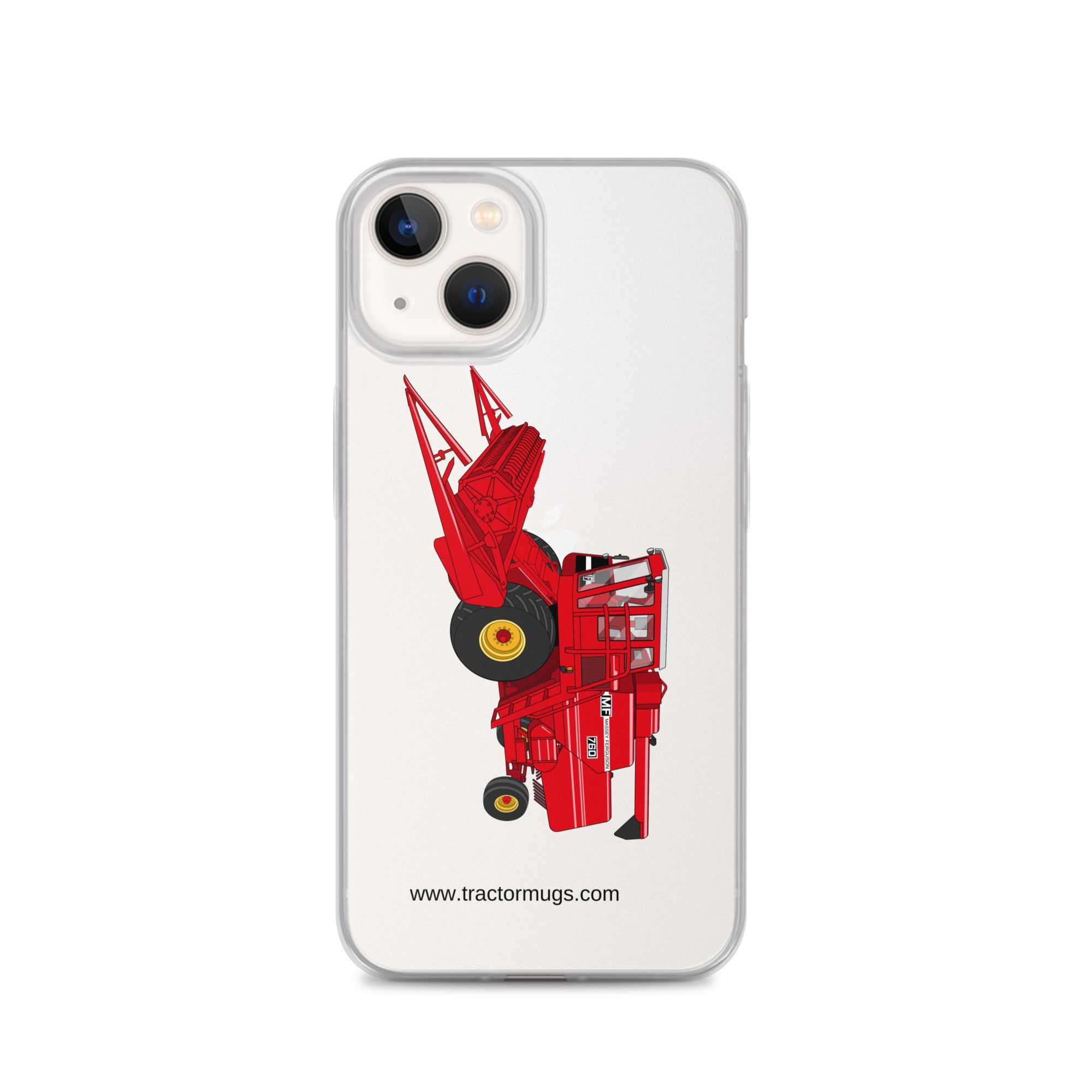 Massey Clear Case for iPhone® iPhone 13 Massey 760 Combine Harvester | Clear Case for iPhone® Quality Farmers Merch