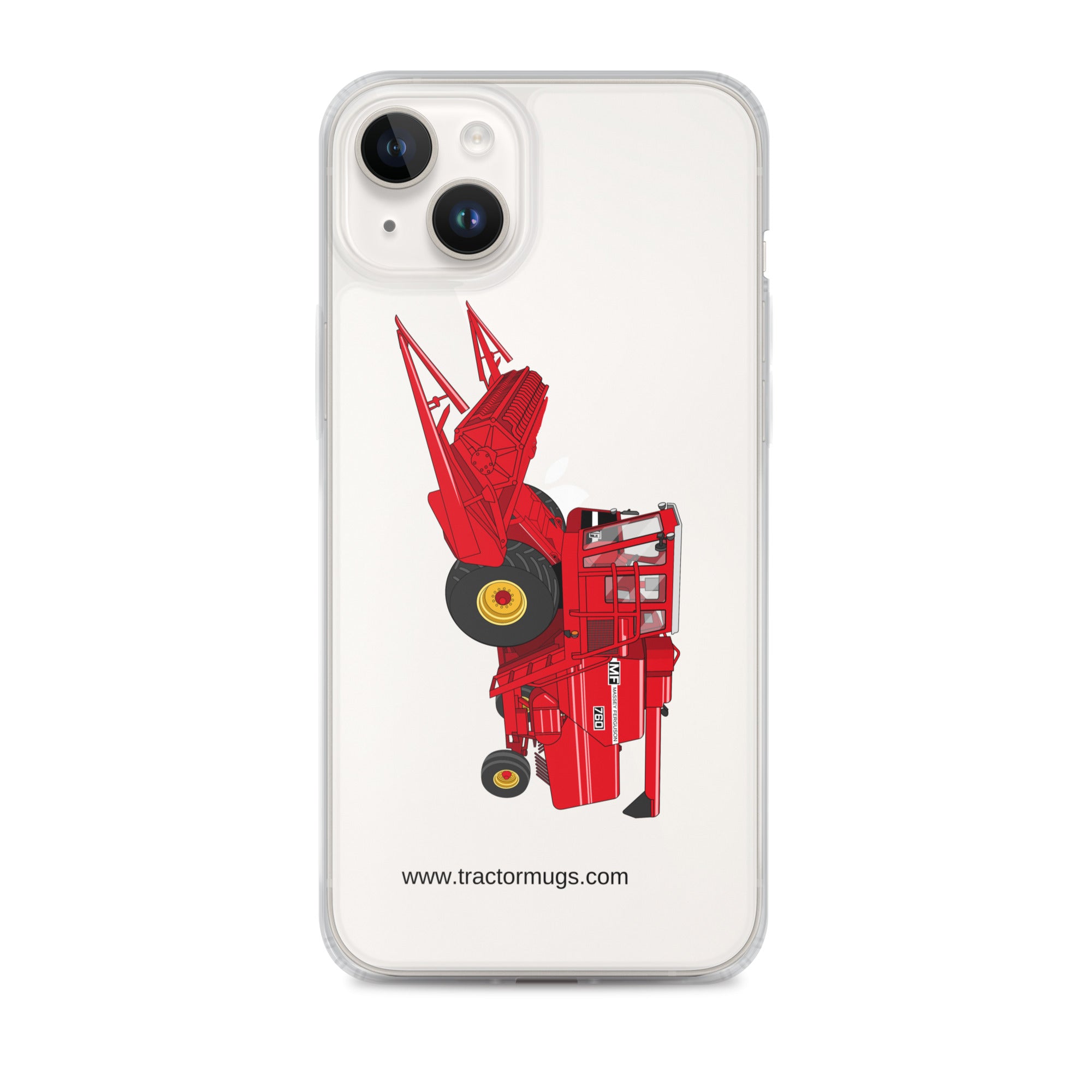 Massey Clear Case for iPhone® iPhone 14 Plus Massey 760 Combine Harvester | Clear Case for iPhone® Quality Farmers Merch