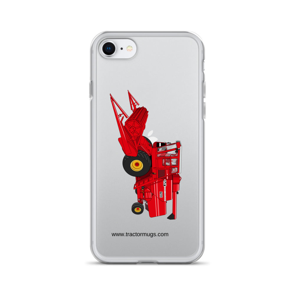 Massey Clear Case for iPhone® iPhone SE Massey 760 Combine Harvester | Clear Case for iPhone® Quality Farmers Merch