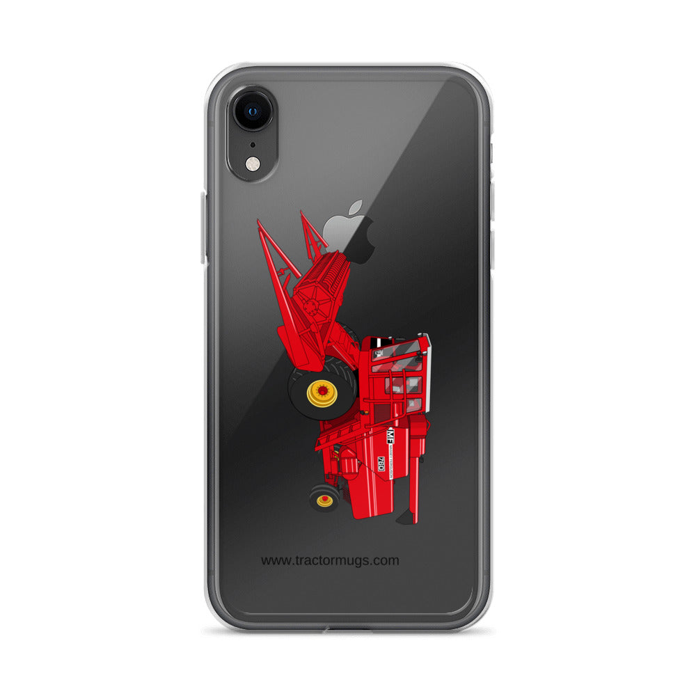 Massey Clear Case for iPhone® iPhone XR Massey 760 Combine Harvester | Clear Case for iPhone® Quality Farmers Merch