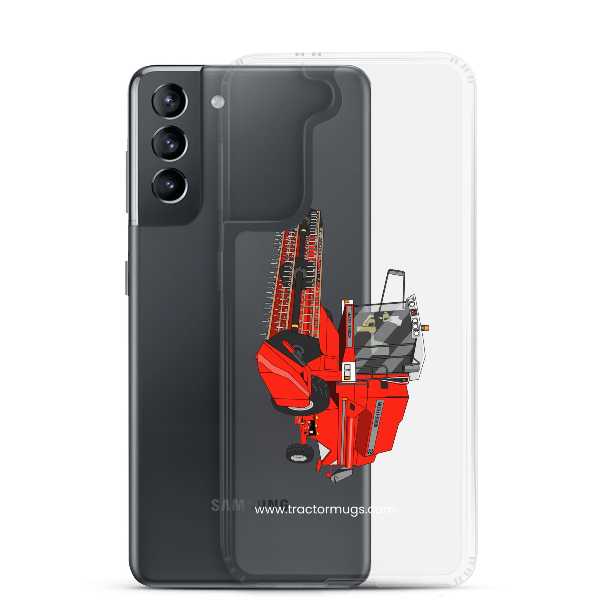 Massey Ferguson Clear Case for Samsung® 1994 Massey Ferguson 32 Combine Harvester | Clear Case for Samsung® Quality Farmers Merch