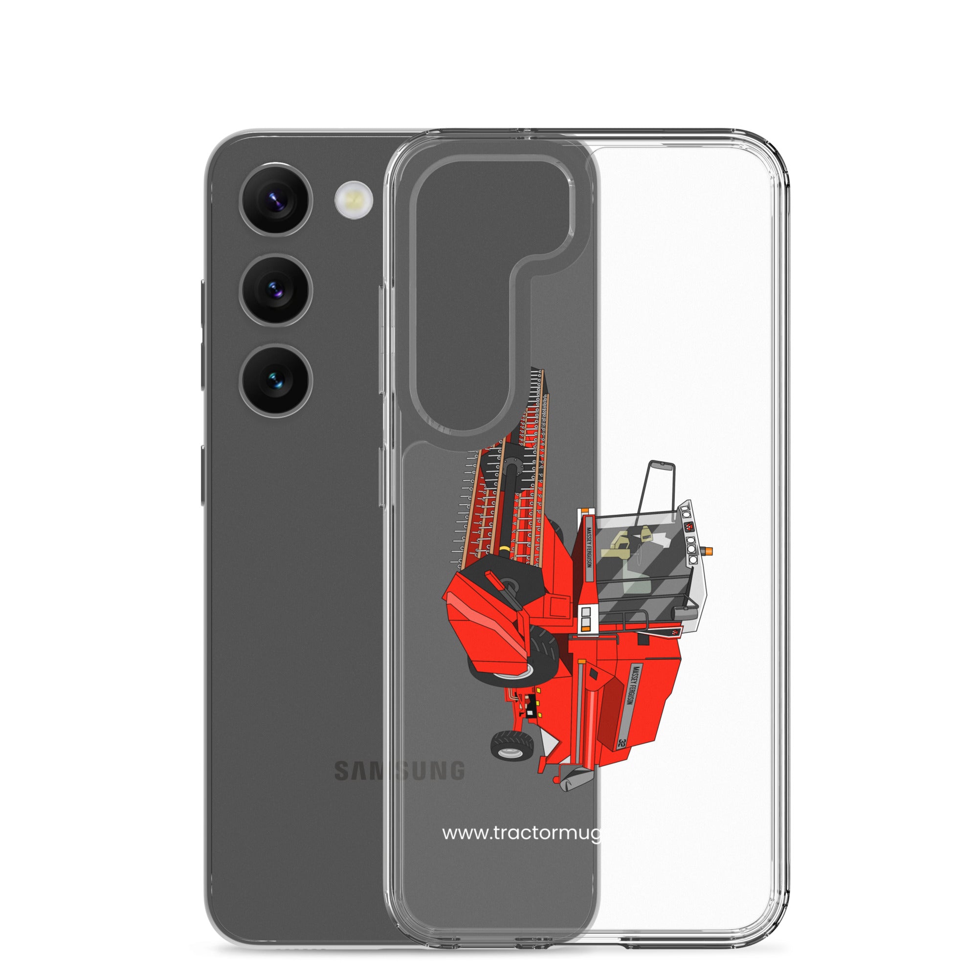 Massey Ferguson Clear Case for Samsung® 1994 Massey Ferguson 32 Combine Harvester | Clear Case for Samsung® Quality Farmers Merch
