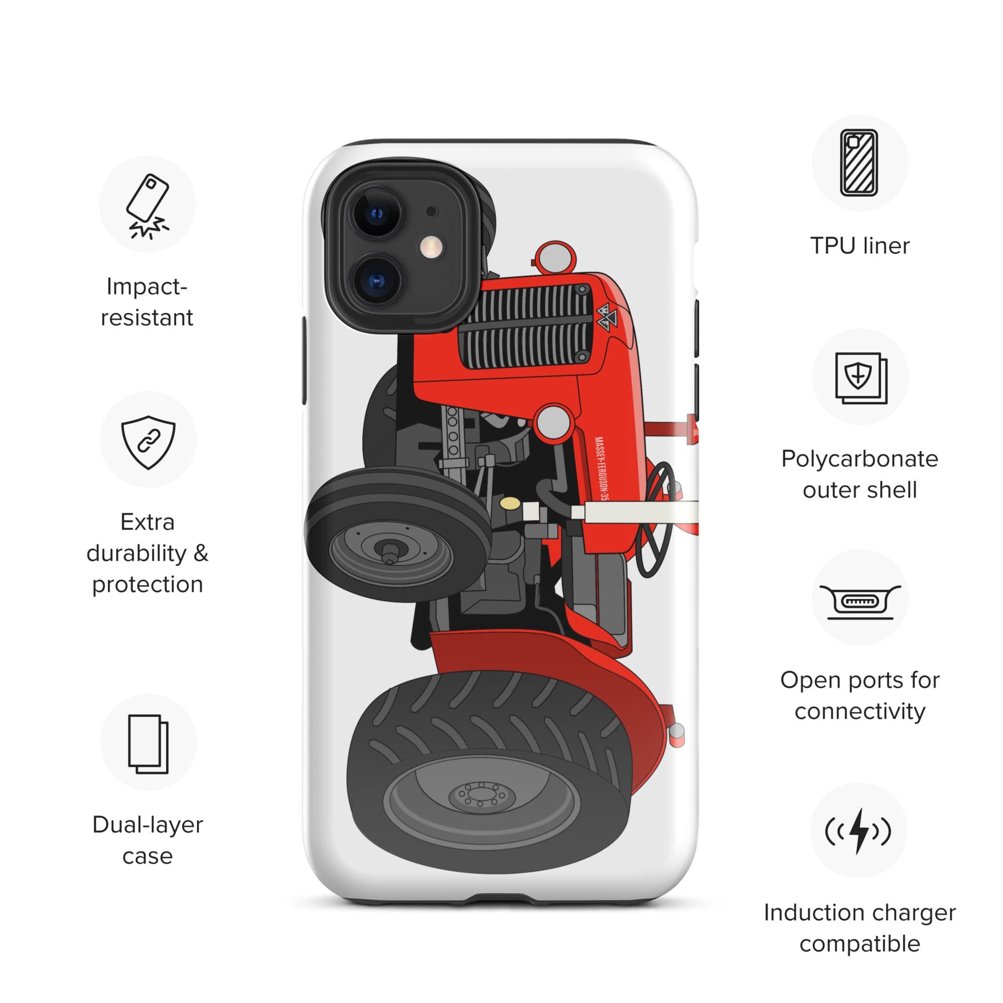 Massey Ferguson Phone Case (iPhone) iPhone 11 Massey Ferguson 35X Tough Case for iPhone® Quality Farmers Merch